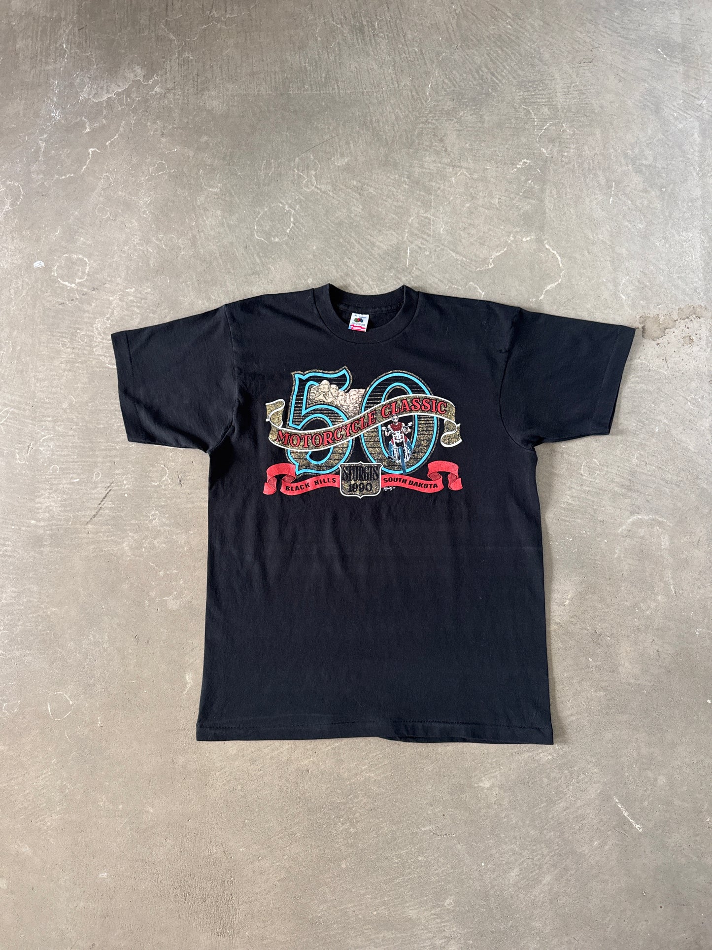 Vintage 1990 Sturgis Motorcycle Classic Black Hills South Dakota Tee