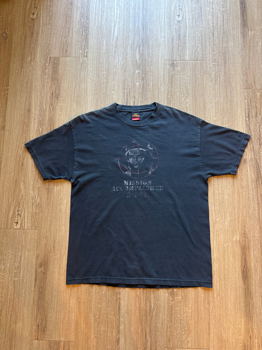 Vintage Hot Leathers Saddam Hussein Mission Accomplished Tee￼