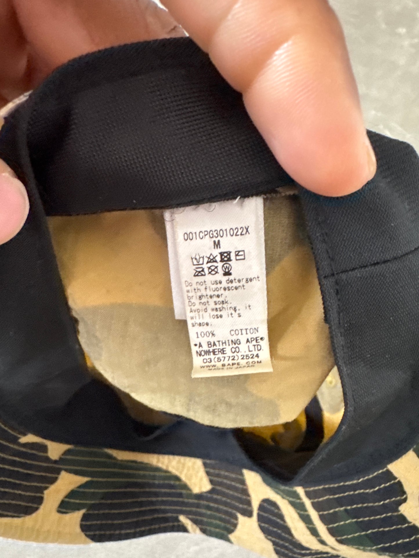 A Bathing Ape Bape 1st Camo Apehead Nylon Crusher Bucket Hat
