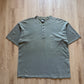 Vintage No Fear Green Embroidered Logo Quarter Button Up Tee