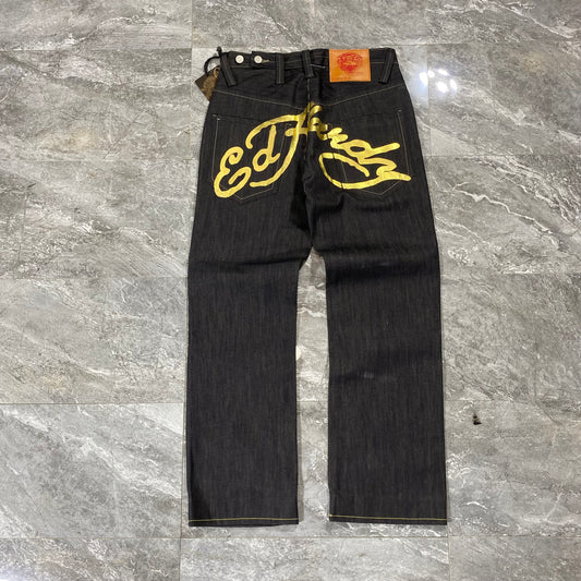 Ed Hardy Gold Foil Denim Pants
