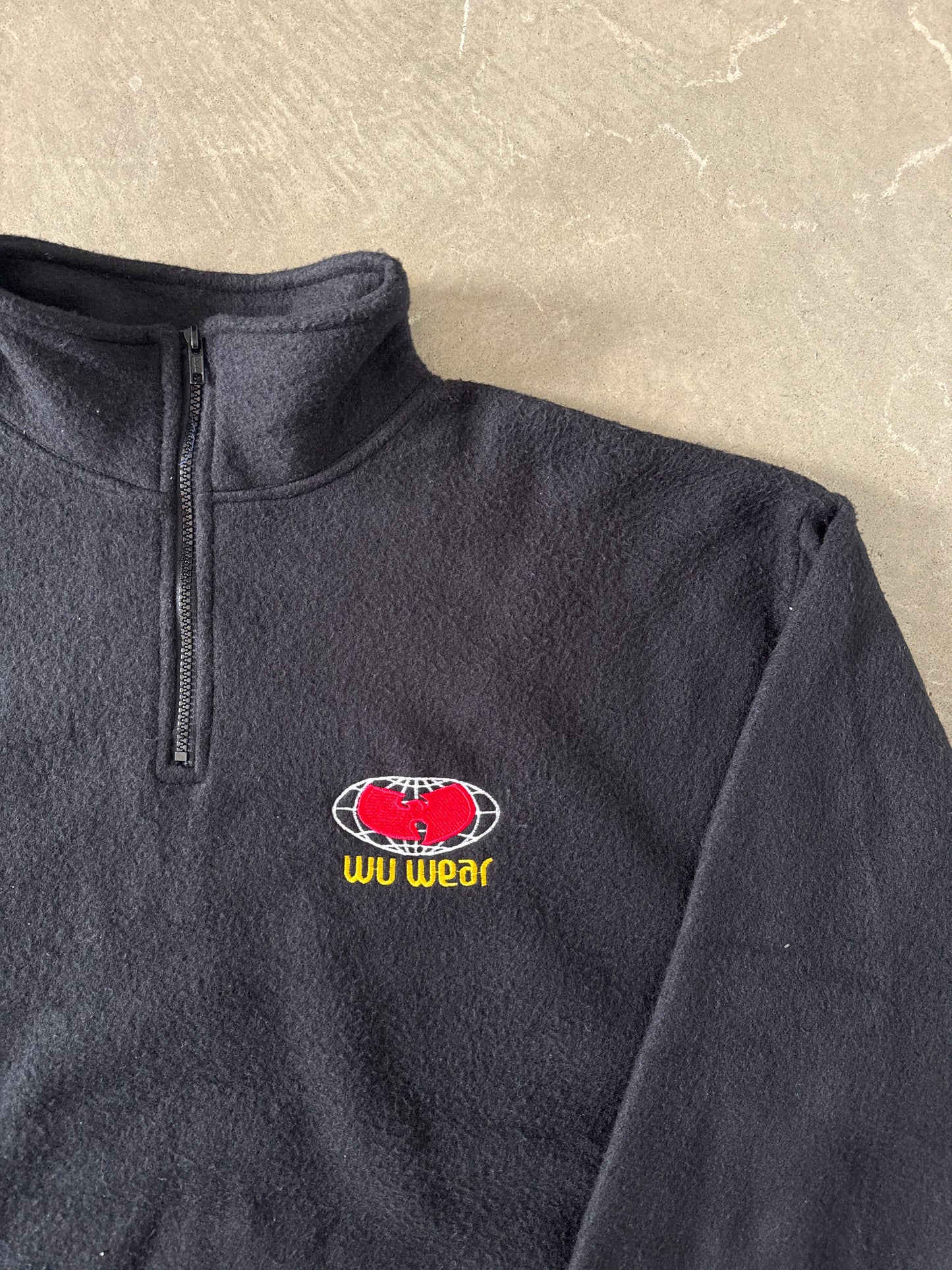 Vintage Wu Wear Fleece Embroidered Logo Quarter Zip Pullover