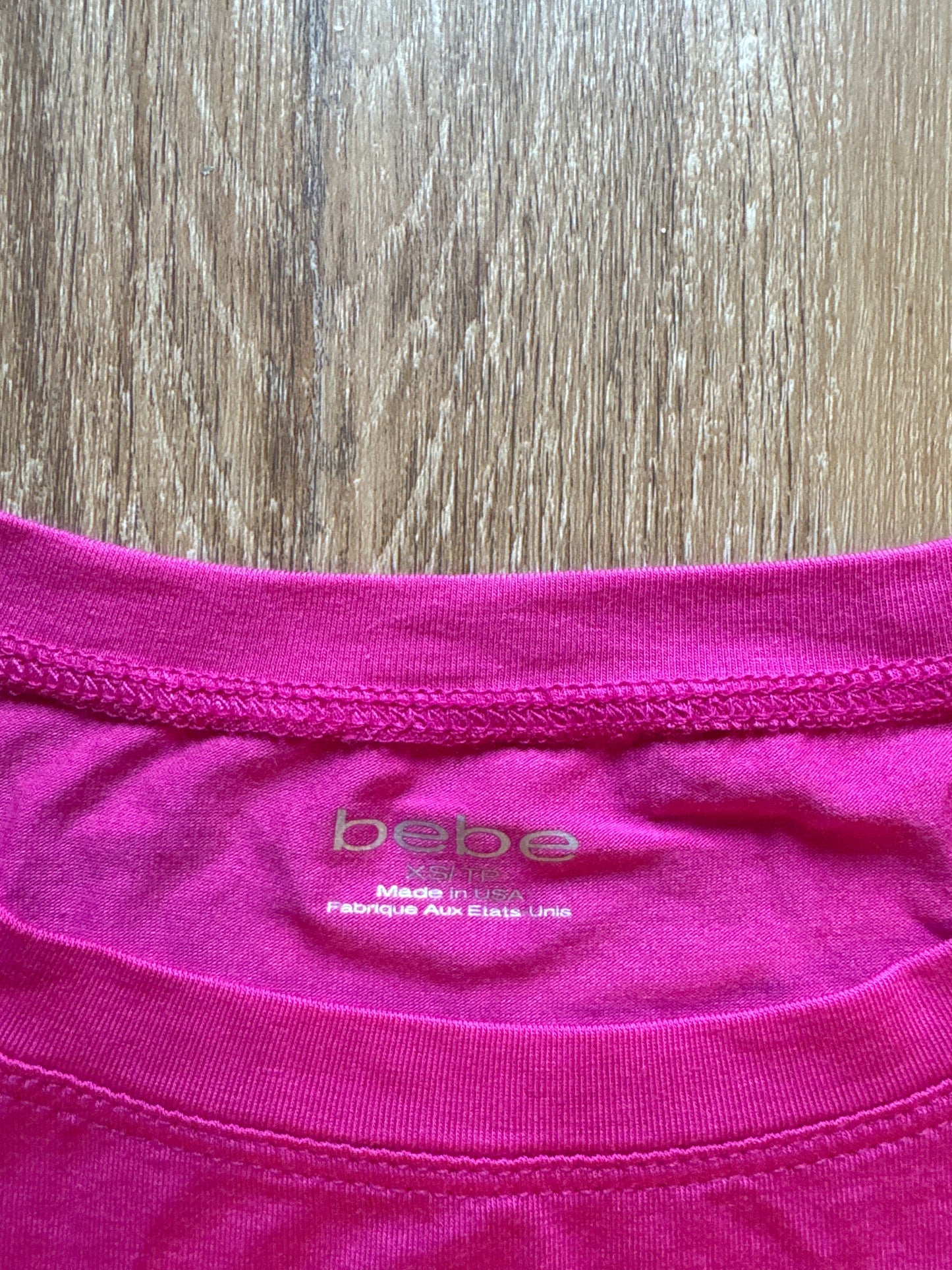 Y2K Women’s Bebe Bedazzled Logo Pink Tee