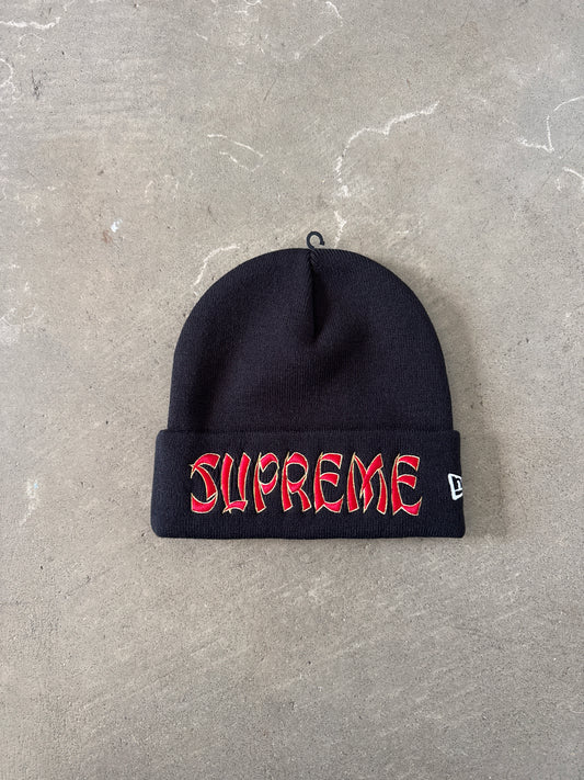 Supreme New Era Action Black Red Beanie (FW26)