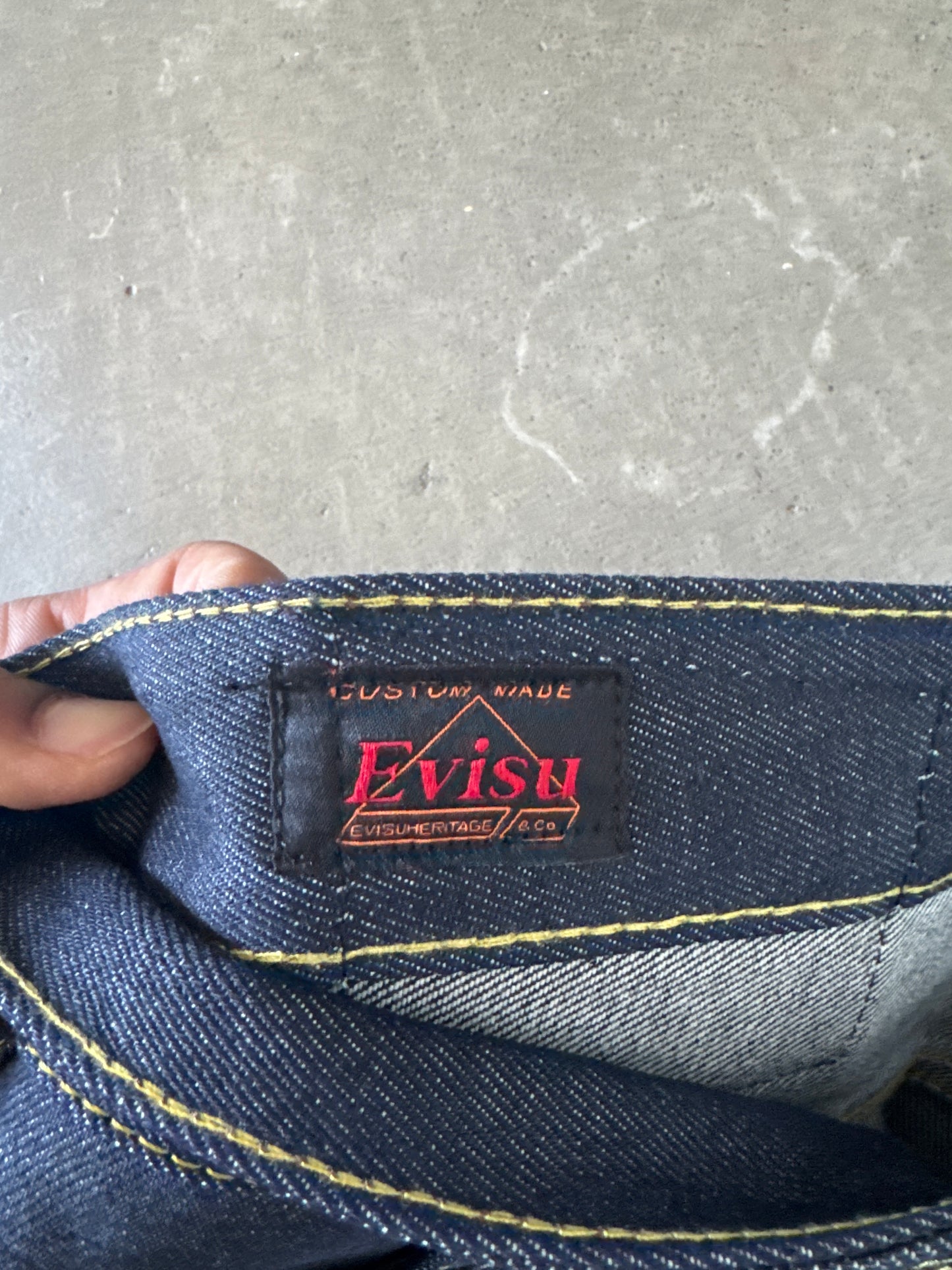 Evisu Gray Dog Japanese Art Selvedge Denim Jeans