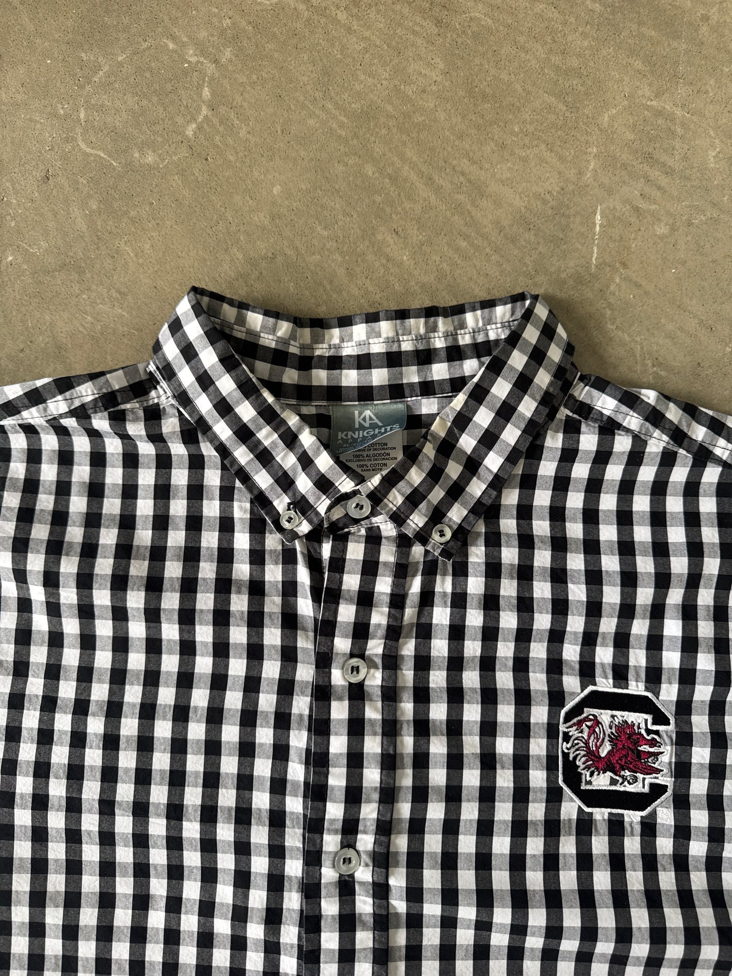 Knights Apparel Checkered University Of South Carolina Gamecocks Button Up Shitt