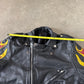 Vintage Real Leather Double Rider Flame Biker Jacket