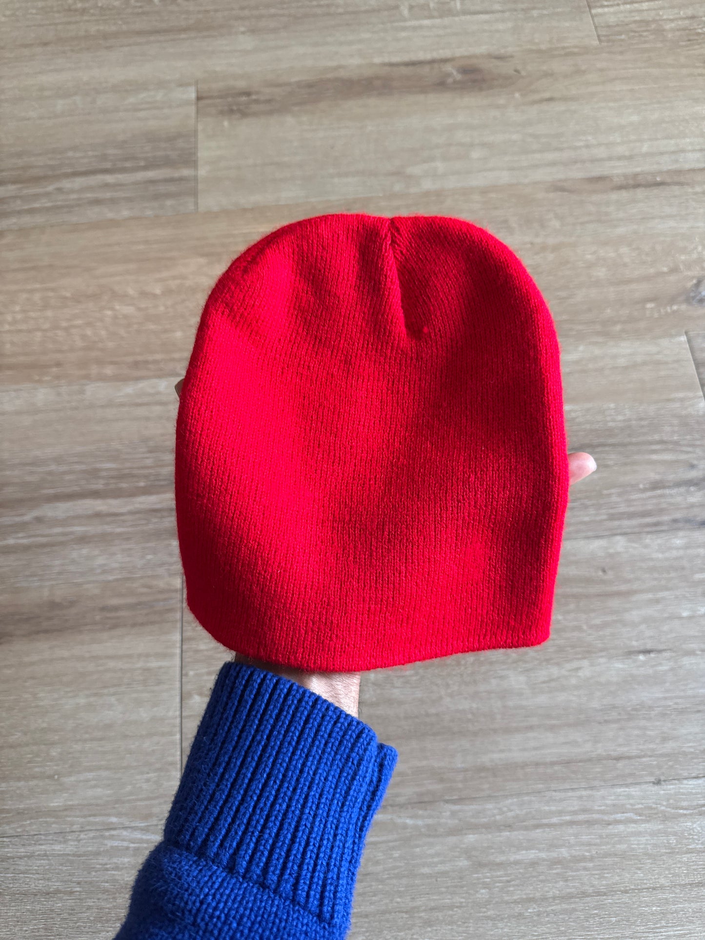 Vintage Blank Skull Red Beanie Hat