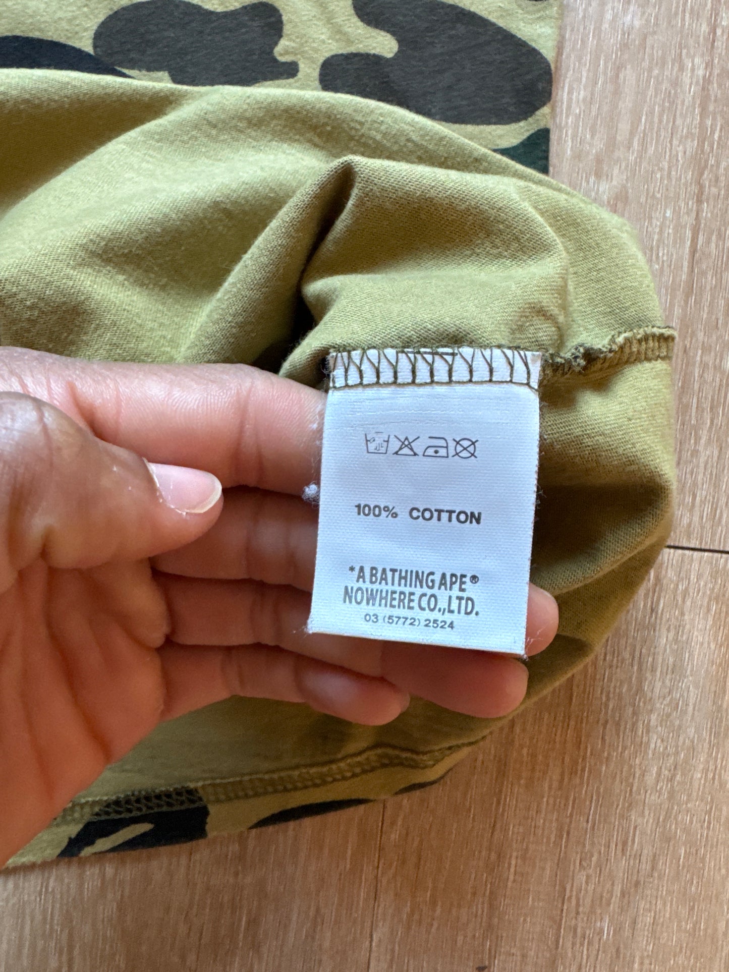 Vintage A Bathing Ape Bape Yellow 1st Camo College Logo Tee