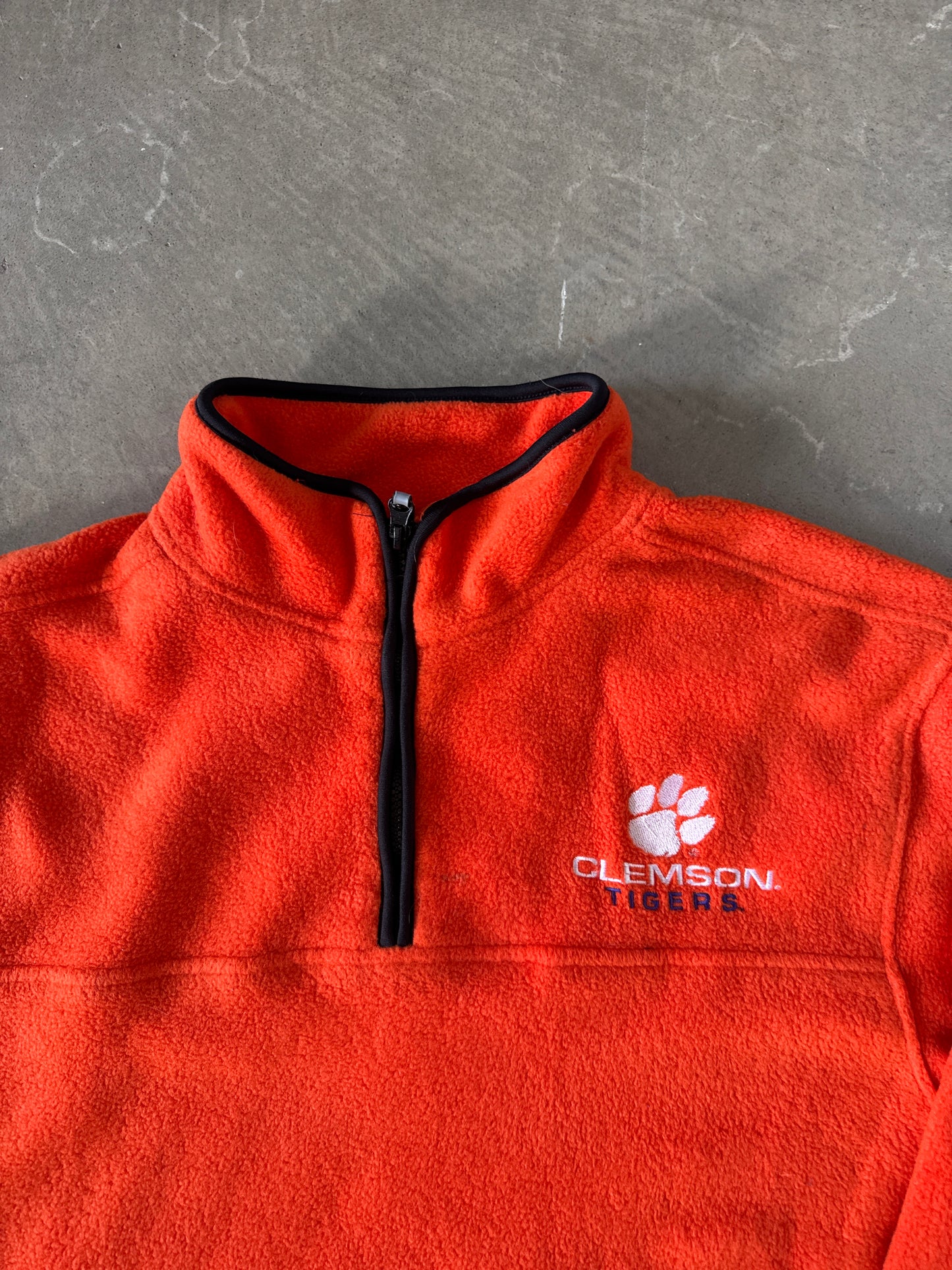 Vintage Starter Clemson University Tigers Fleece Quarter Zip Pullover