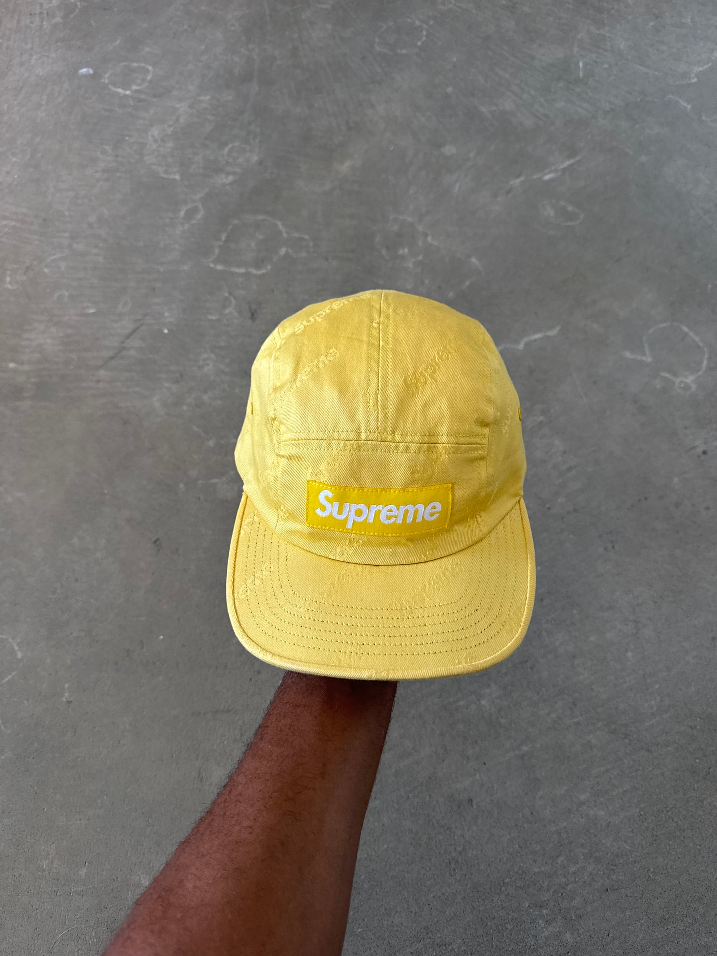 Supreme Washed Chino Yellow Camp Cap Hat