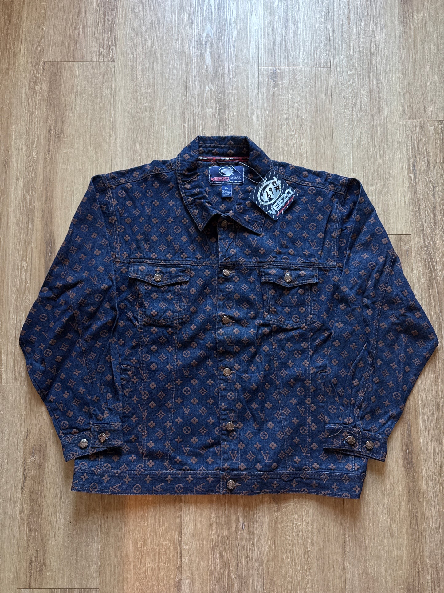 Vintage 90s Veezo Wear Monogram Designer Denim Jeans Set