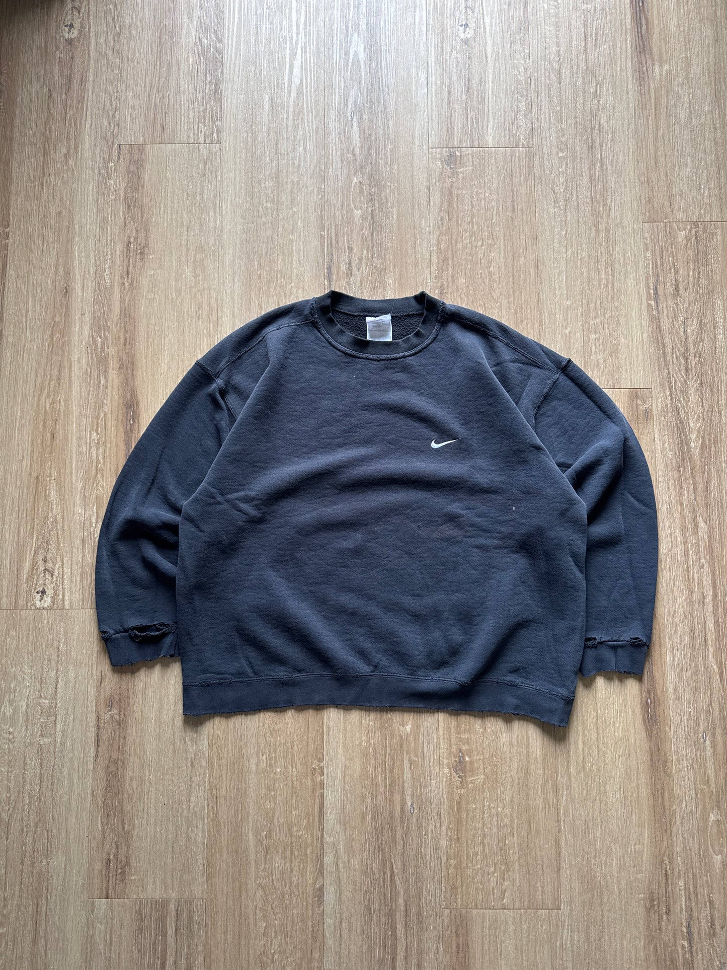 Vintage Nike Faded Black Distressed Boxy Sweatshirt