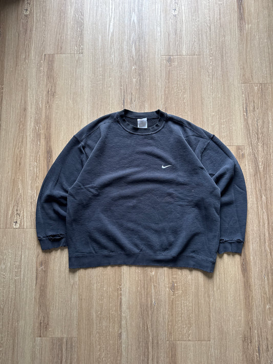Vintage Nike Faded Black Distressed Boxy Sweatshirt