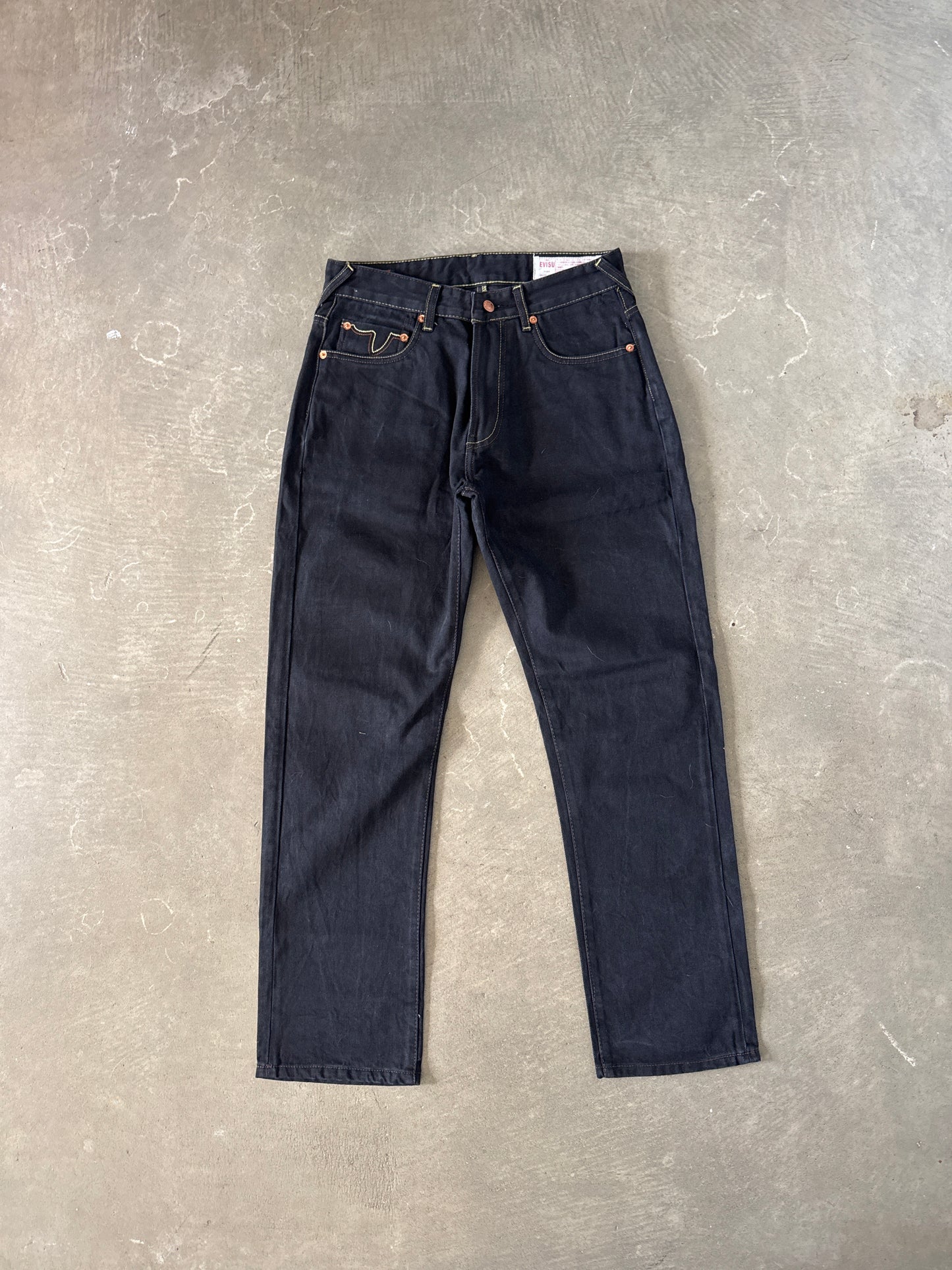 Evisu Embroidered Orange Bull Selvedge Japanese Denim Jeans