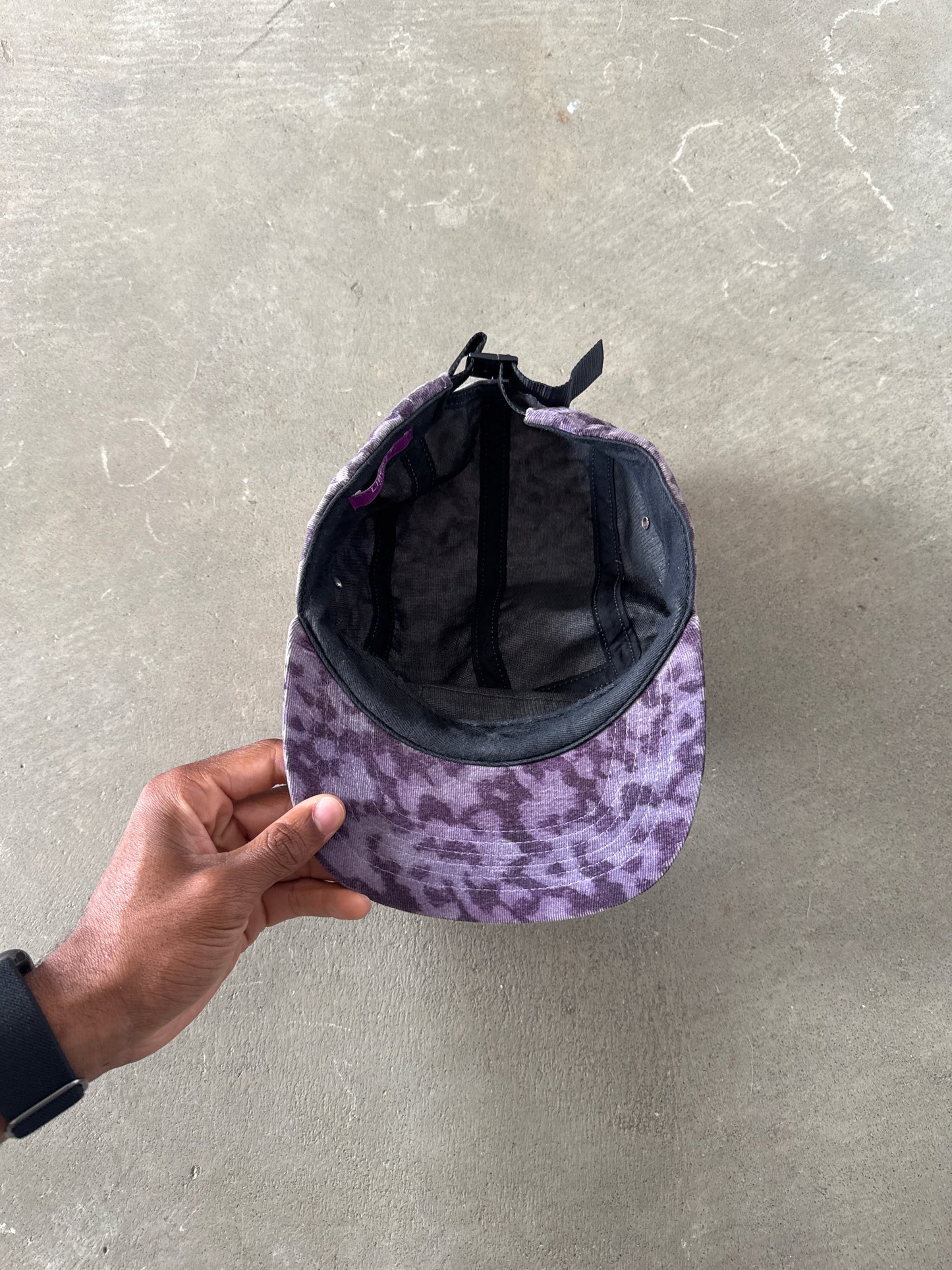 Supreme Liberty Fabric Purple Leopard Print Camp Cap