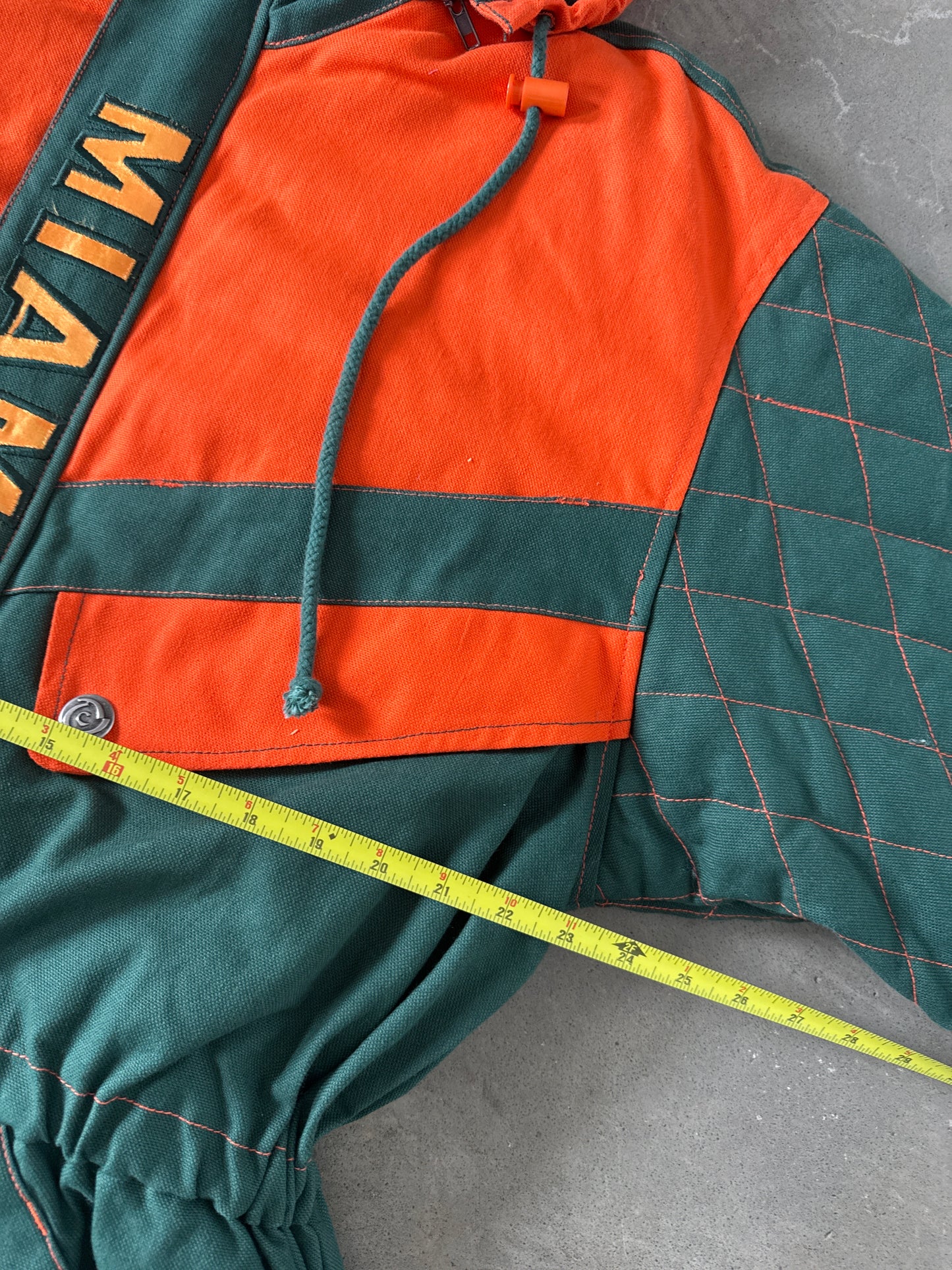 Vintage 90s University Of Miami Hurricanes Stadium Long Coat Jacket