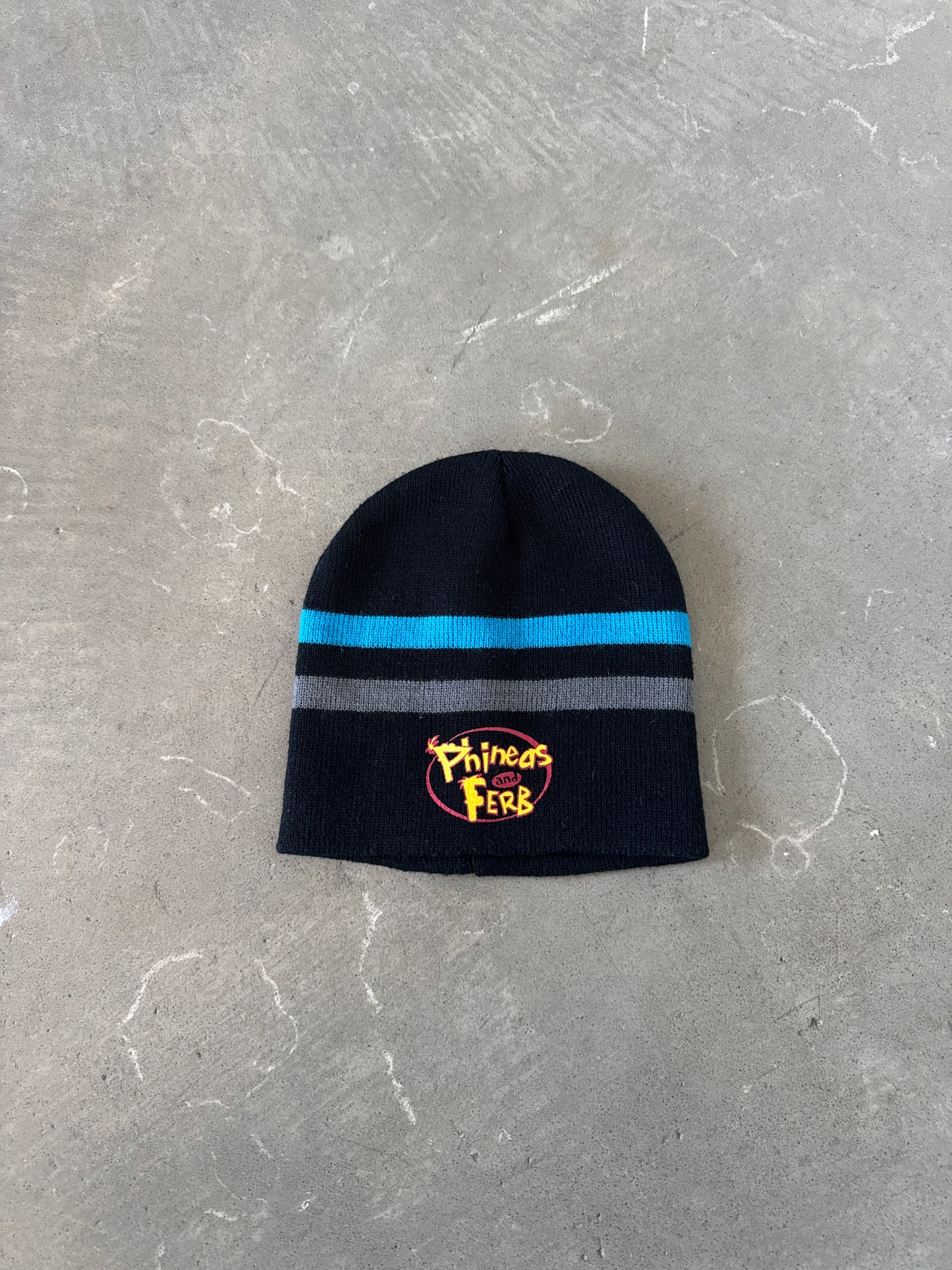 Y2K Disney Phineas & Ferb Stripe Beanie Hat