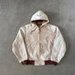 Vintage 90s Carhartt Sun Faded Light Tan Hooded Work Jacket