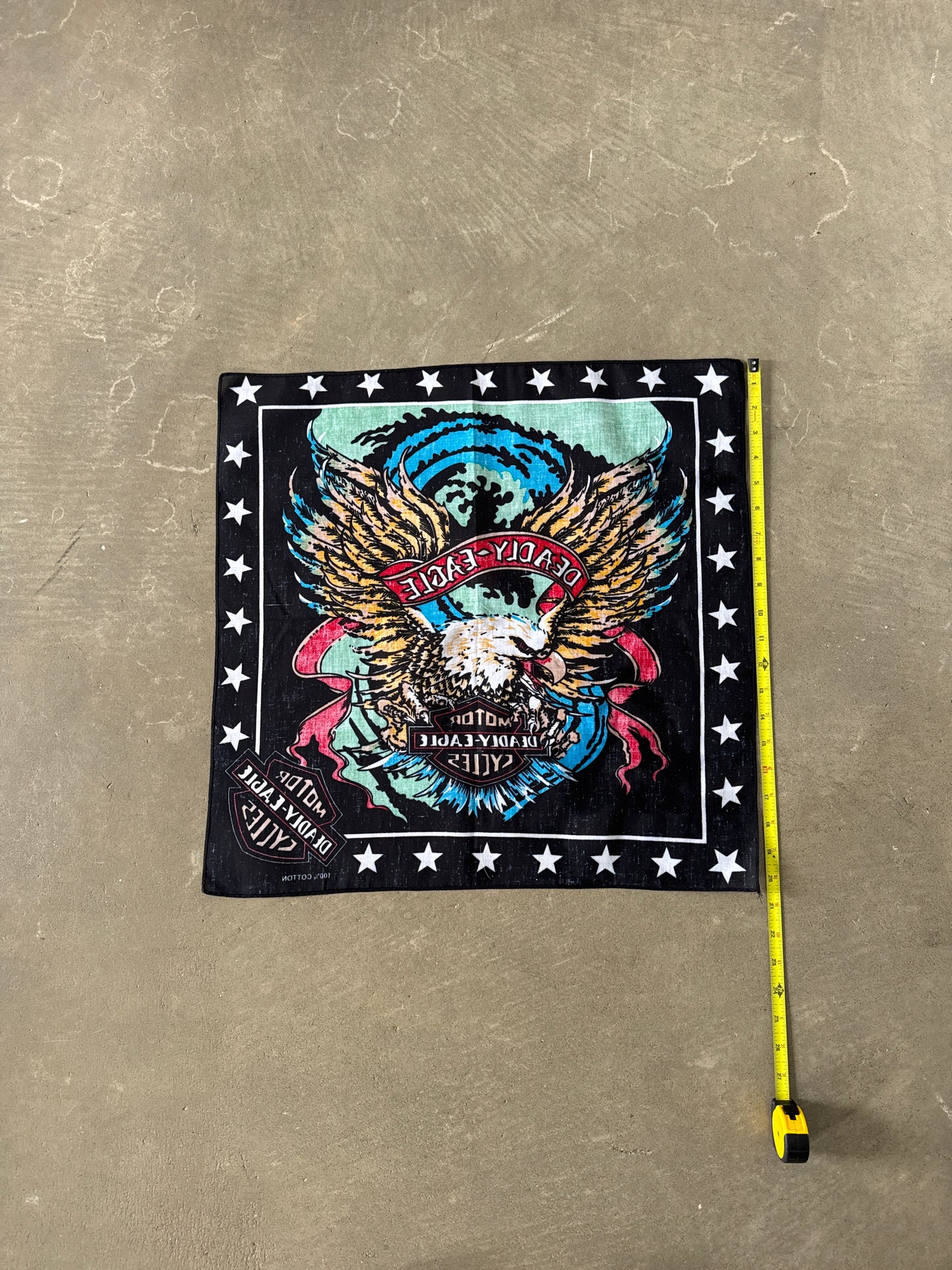 Vintage Harley Davidson Motor Deadly Eagle Cycles Bandana Scarf