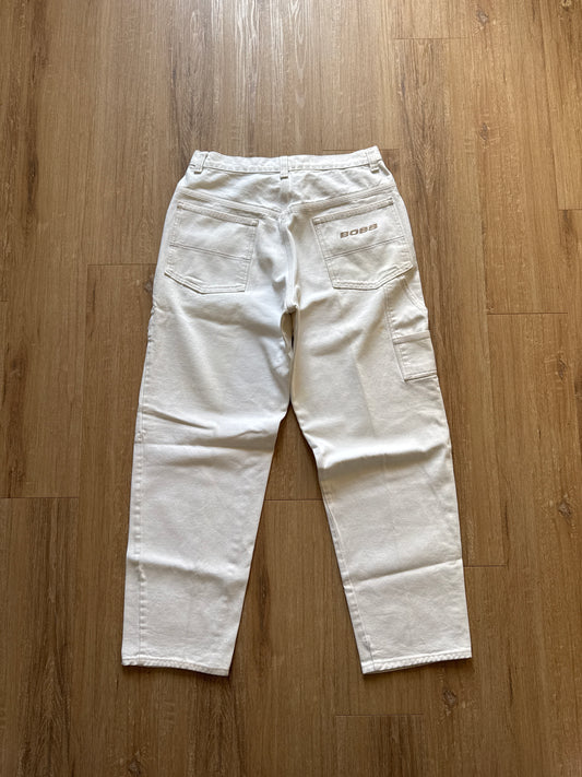 Vintage Boss Denim Cream Baggy Jeans