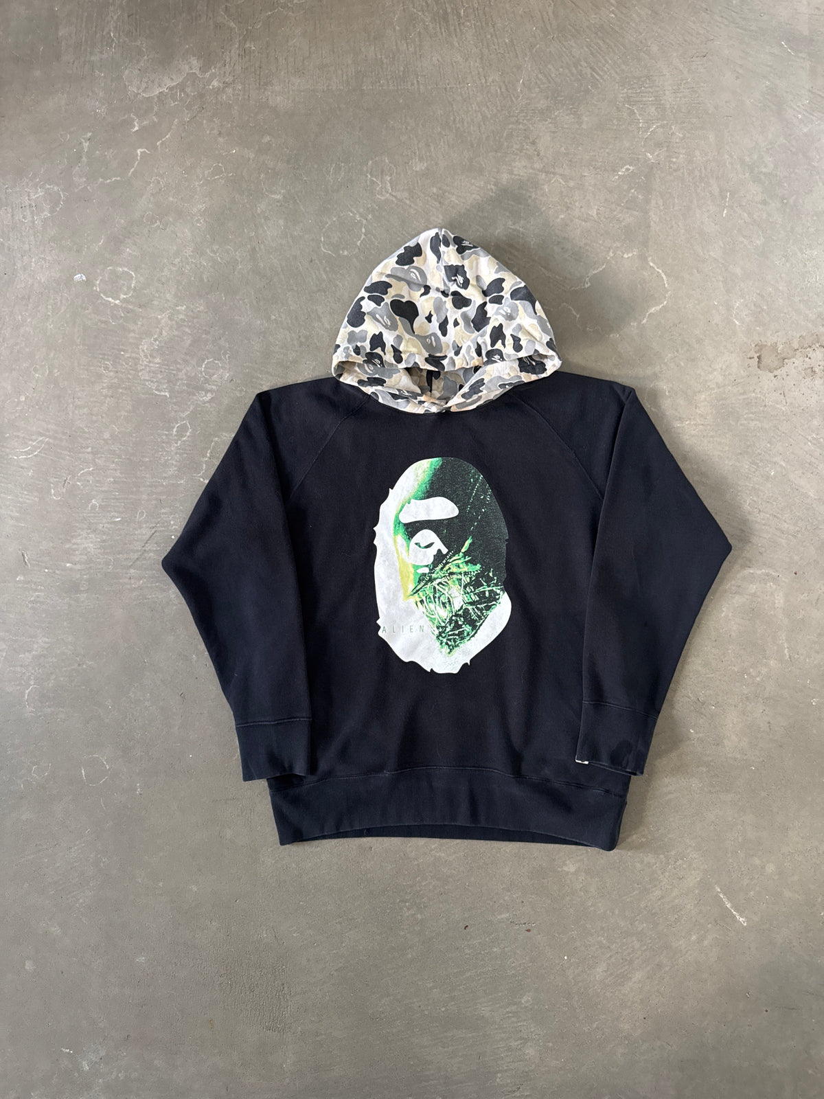A Bathing Ape Bape Alienposter Ape Head Pullover Black Hoodie