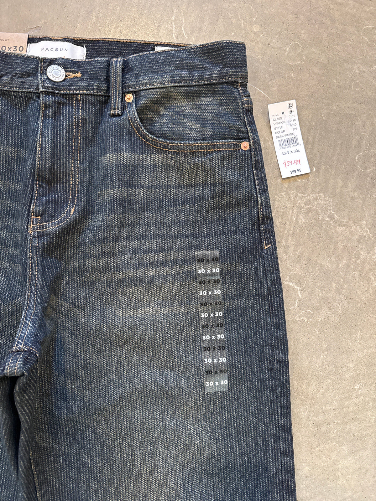 Pacsun Dark Indigo Dylan Baggy Mid Rise Classic Baggy Fit Wide Leg Denim Jeans