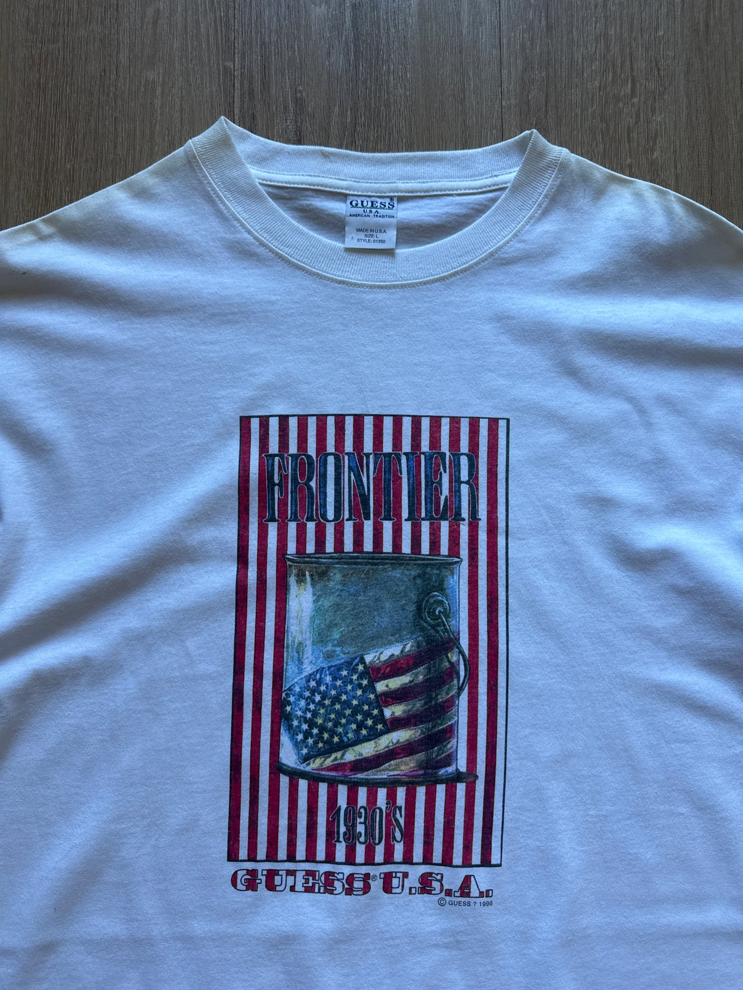 Vintage 1996 Guess Frontier 1930s USA Tee