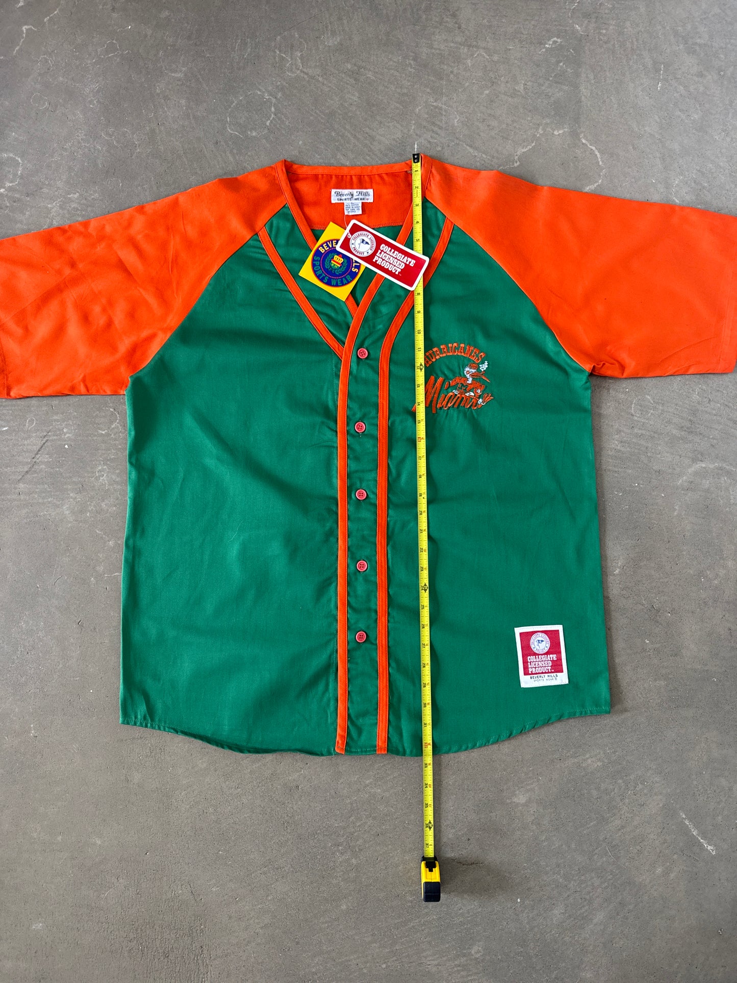 Vintage Collegiate Sportwear University Of Miami Hurricanes Baseball Jersey