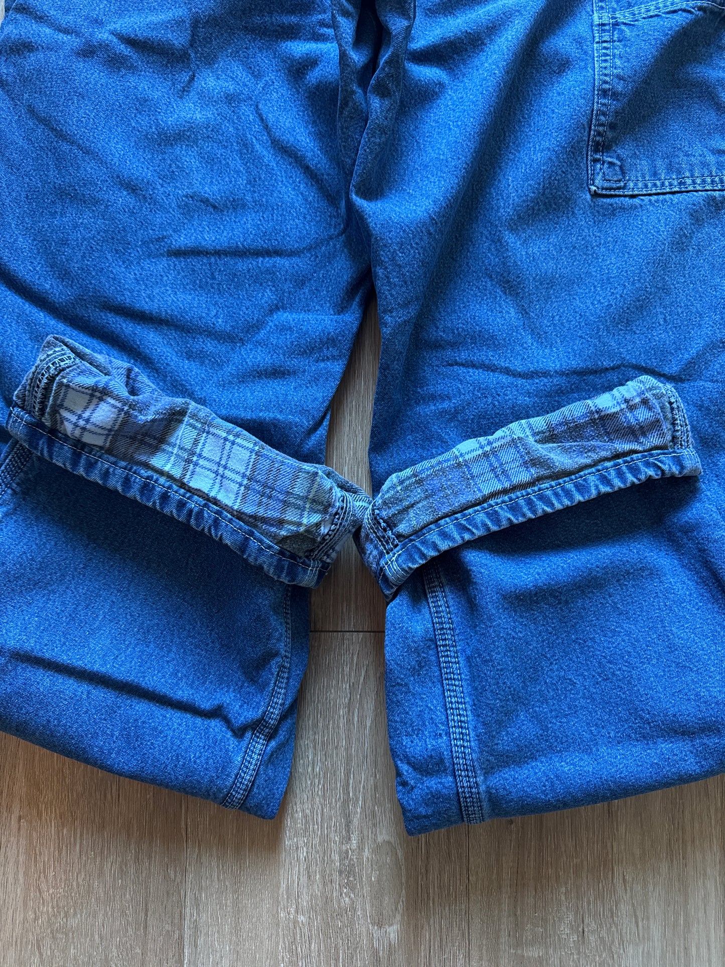 Vintage Carhartt Flannel Lined Blue Denim Pants