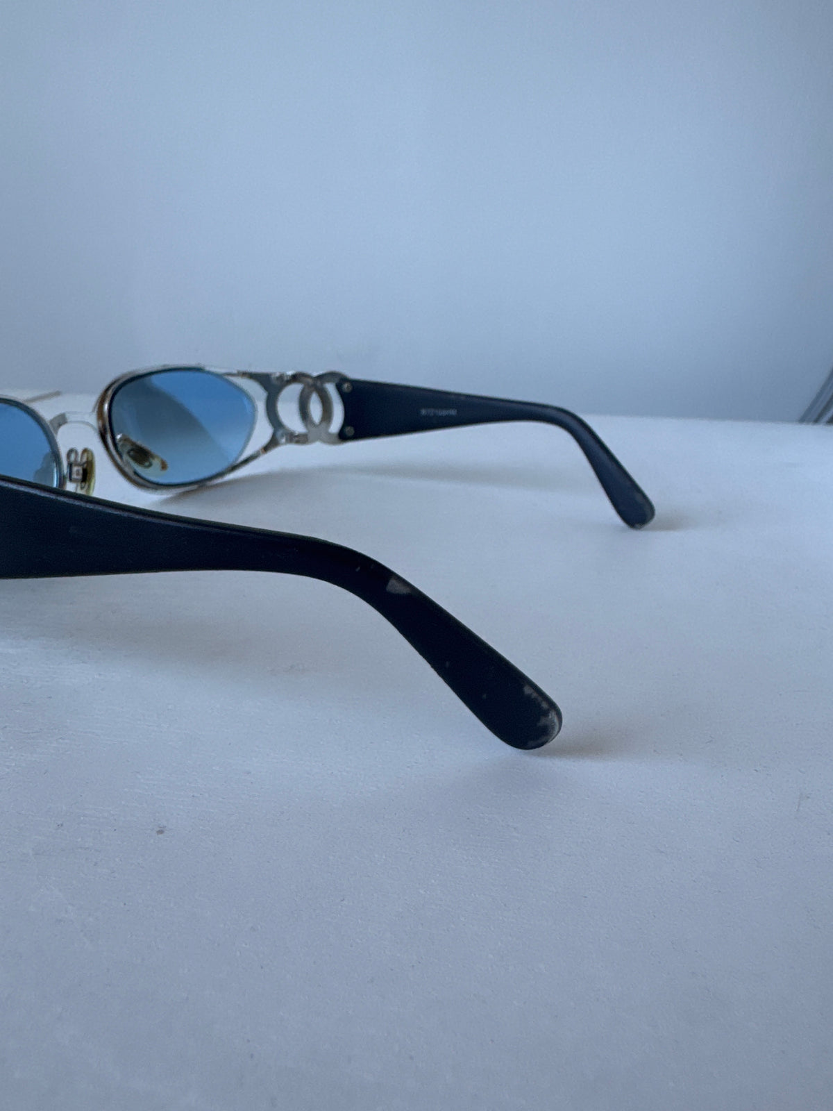 Vintage 90s Hip Hop Style Blue Tint Shades Glasses