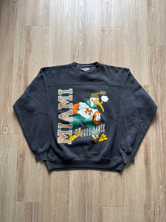 Vintage 90s University Of Miami Hurricanes Sweatshirt