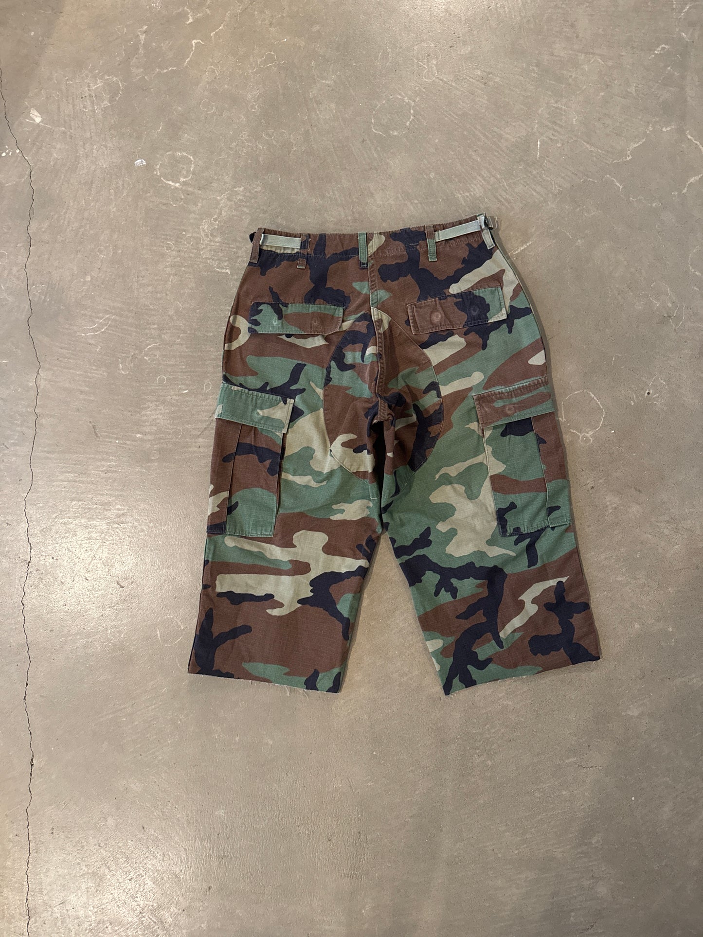 Vintage Military Camo Cargo Long Shorts