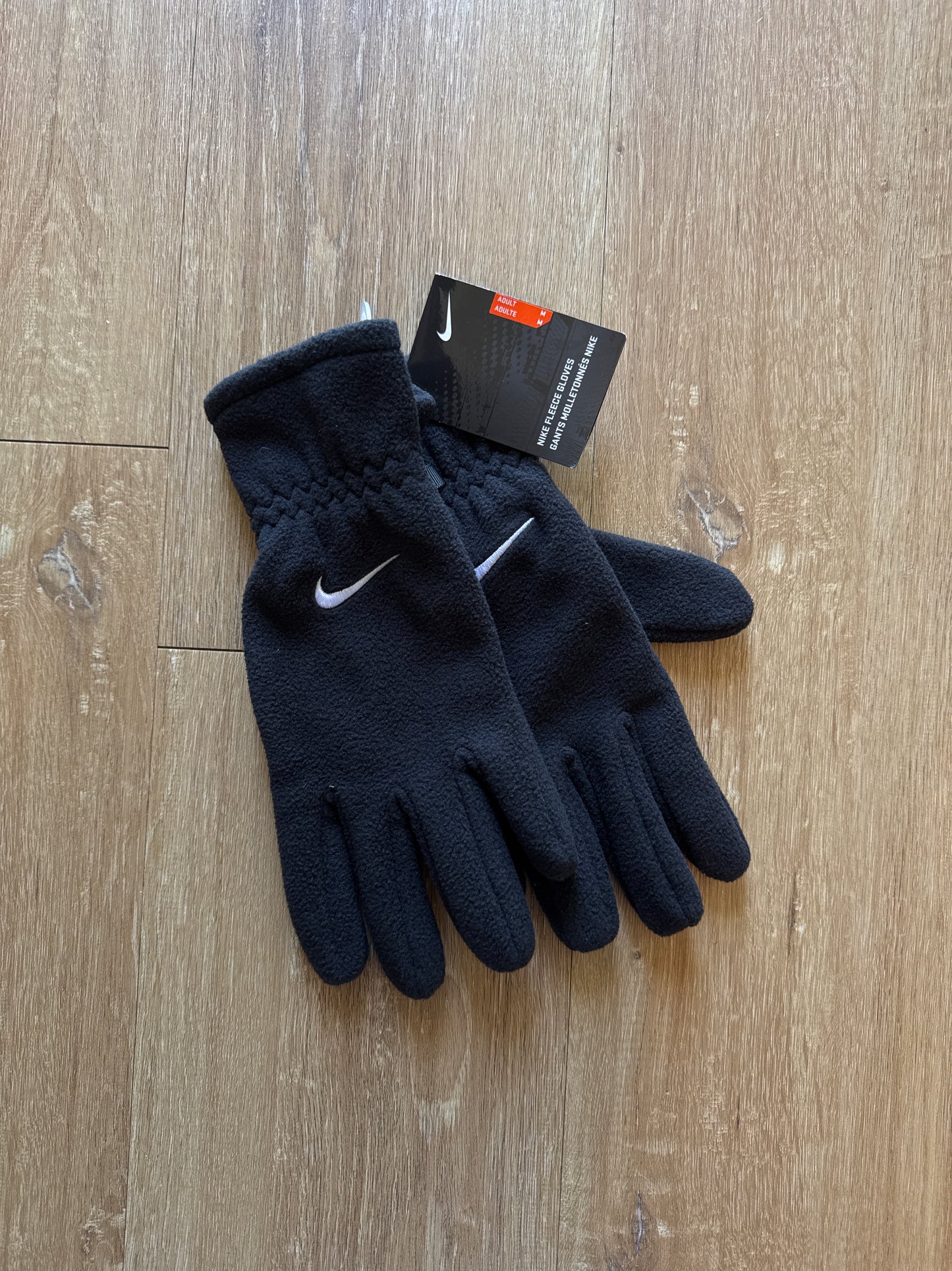 Y2K Nike Logo Fleece Black Gloves