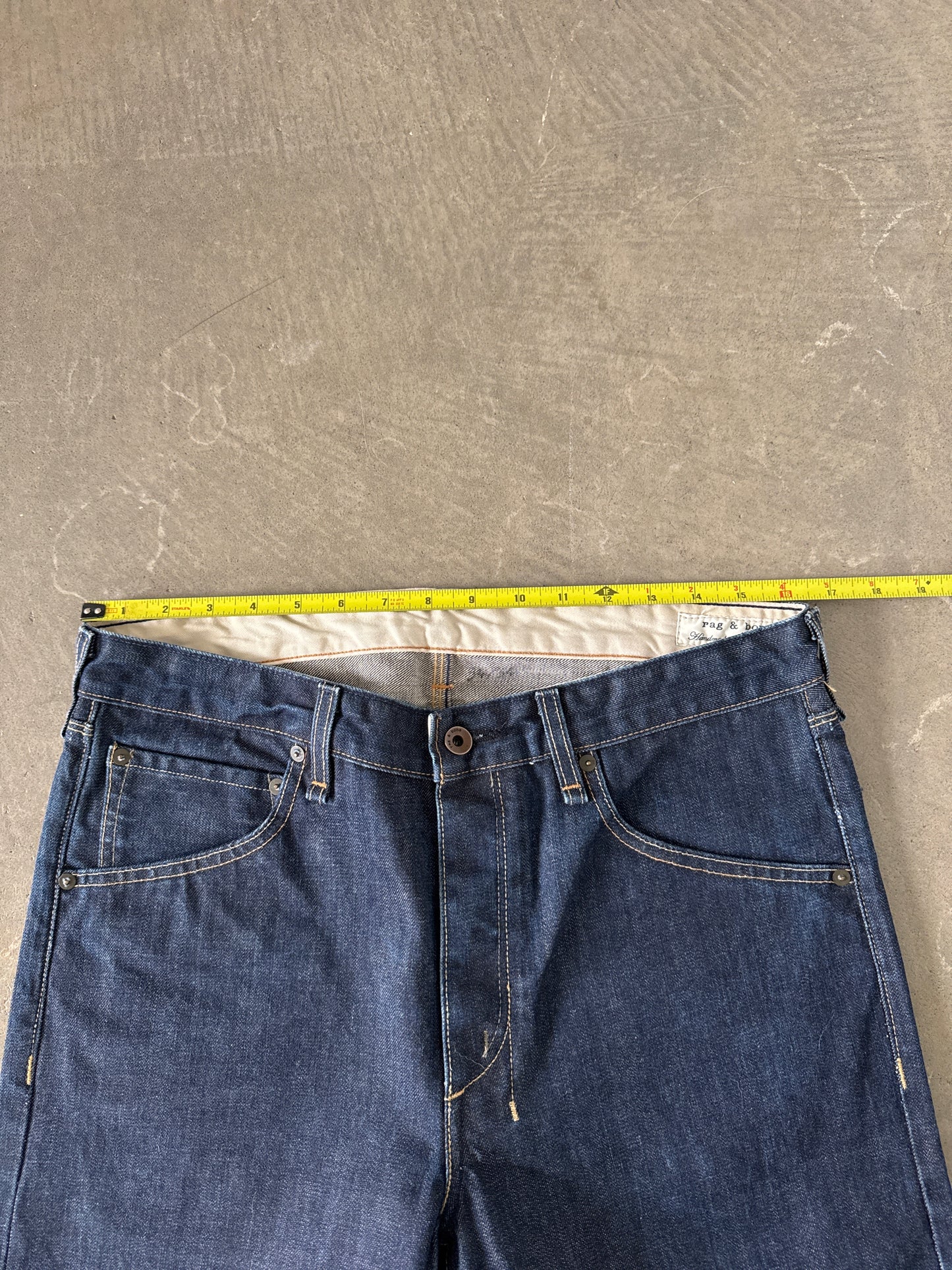 Rag Bone Straight Button Fly Denim Jeans