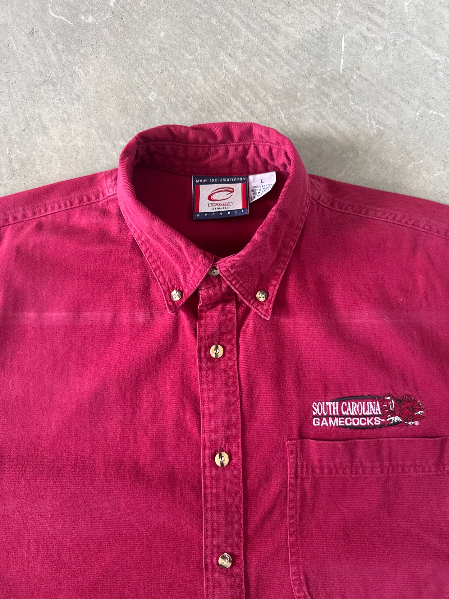 Vintage 90s University Of South Carolina Gamecocks Embroidered Button Up Shirt
