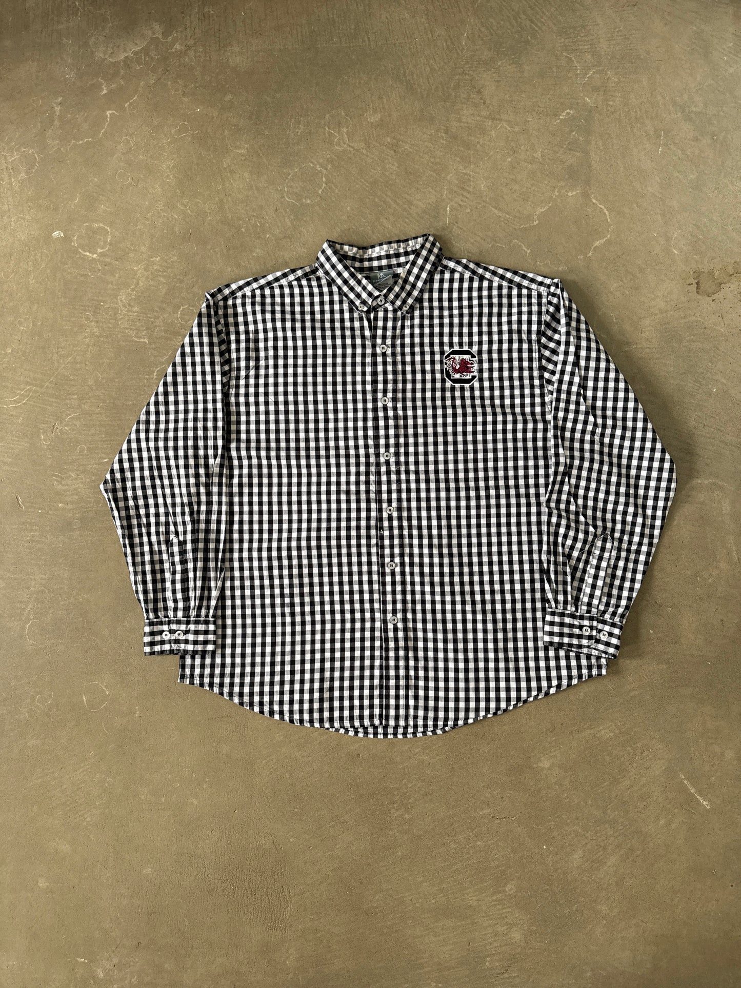 Knights Apparel Checkered University Of South Carolina Gamecocks Button Up Shitt