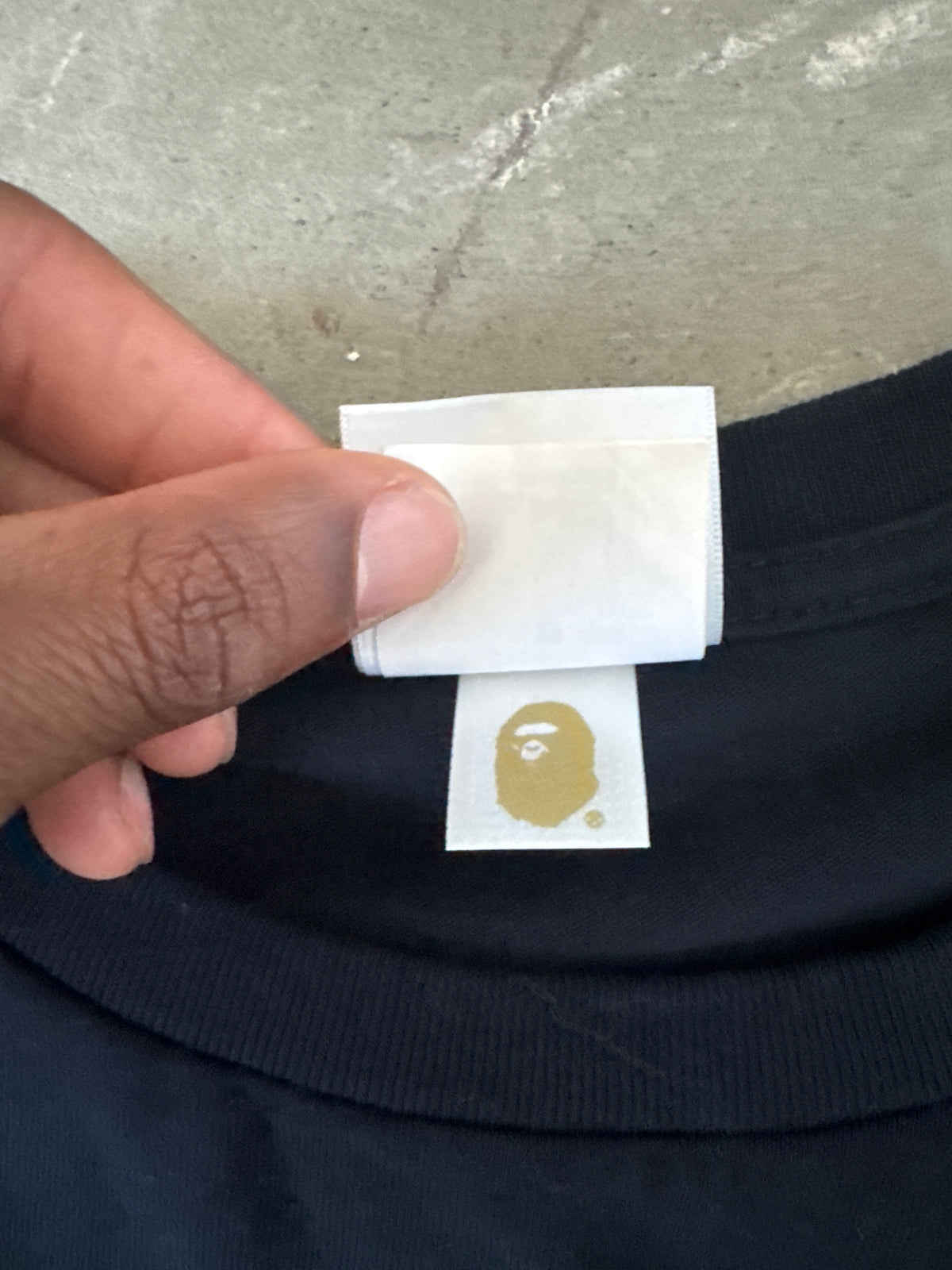 A Bathing Ape Bape Blue Camo College Logo Tee