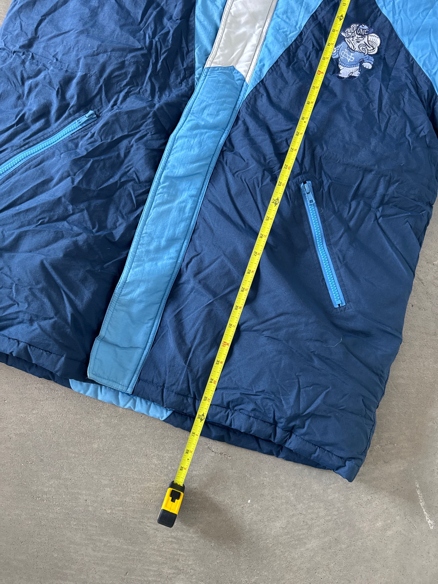 Vintage 90s University Of North Carolina Tarheels Long Puffer Jacket