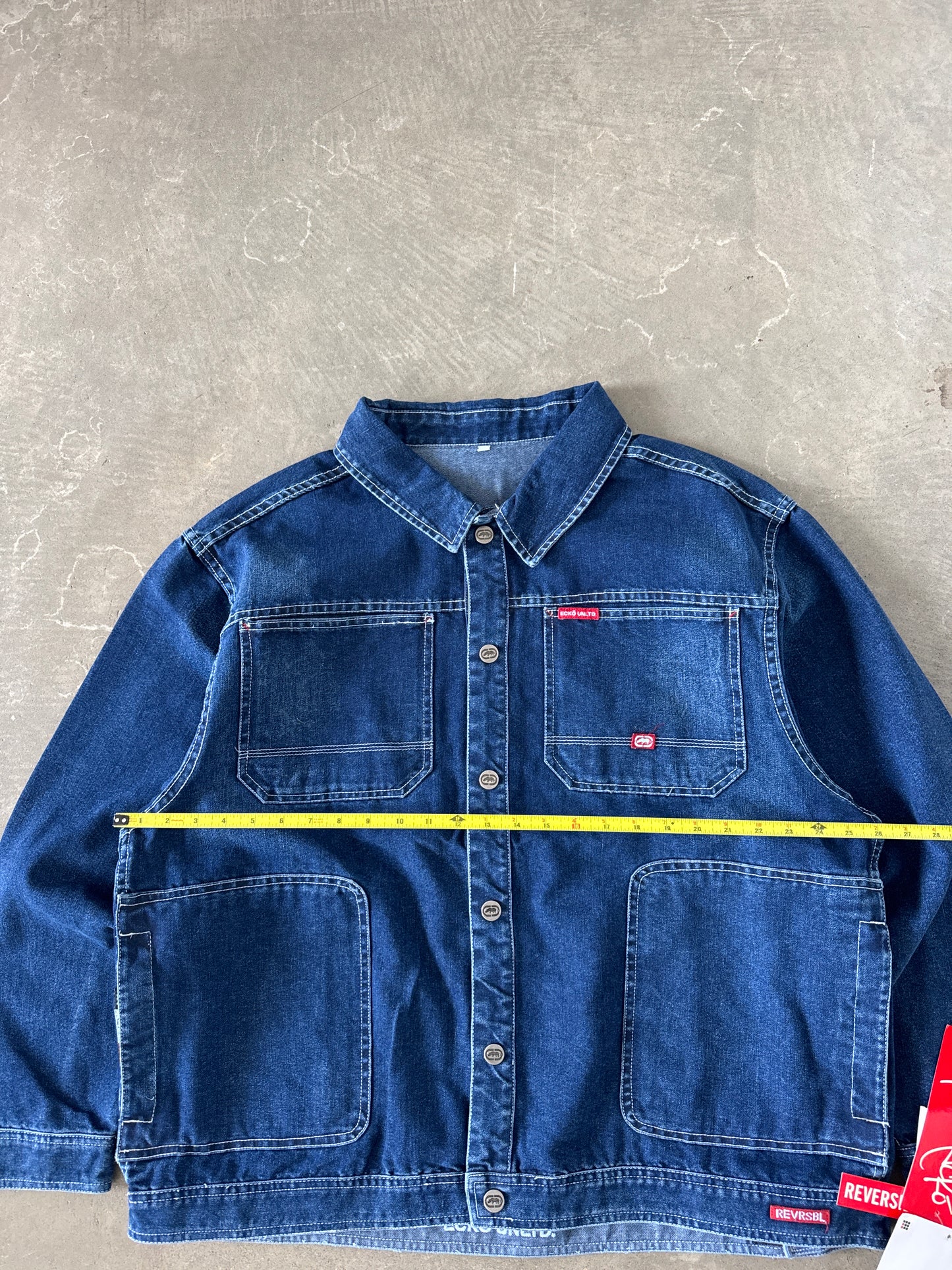 Vintage Y2K Ecko Unltd Reversible Trucker Denim Jean Jacket