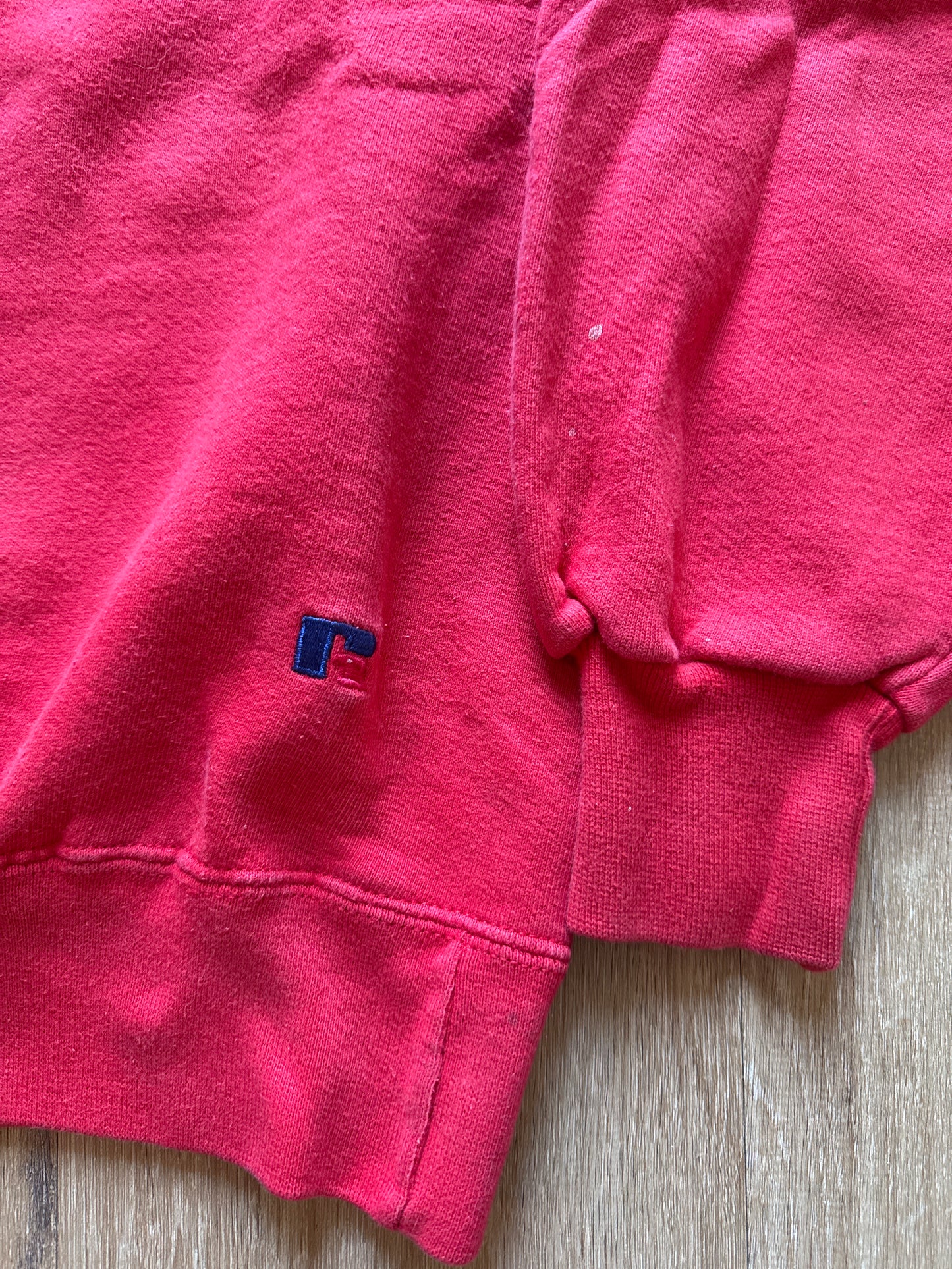 Vintage 90s Russell Athletic Faded Red Logo Sweatshirt