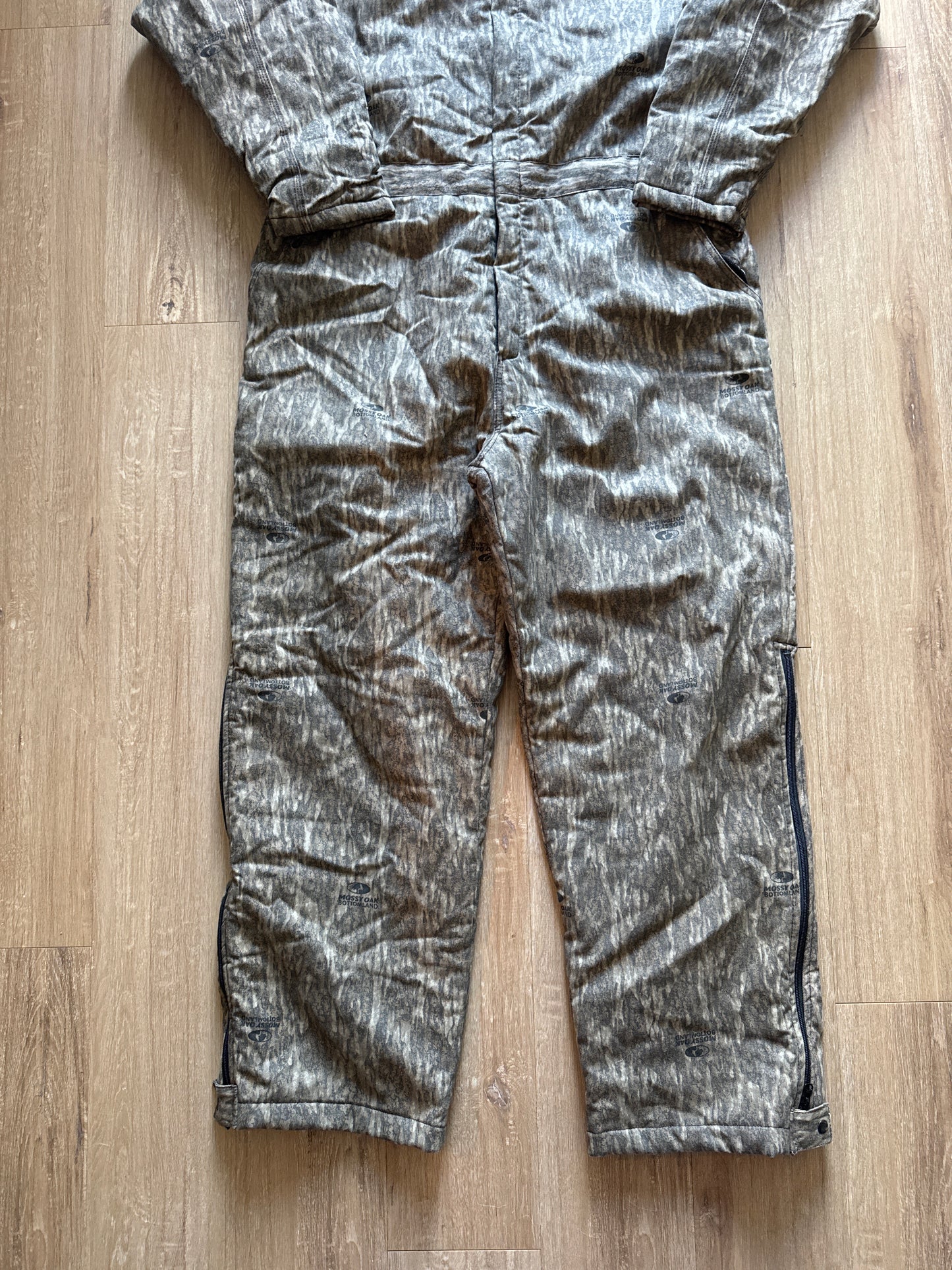Vintage 90s Pursuit Gear Mossy Oak Original Bottomland Treebark Forest Camo Hunting Coveralls