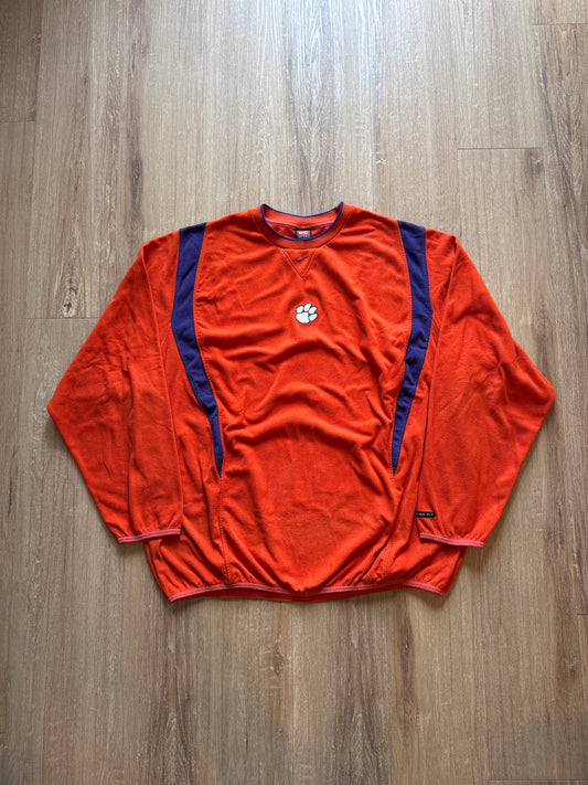 Vintage Nike University Of Clemson Tigers Center Swoosh Fleece Sweatershirt