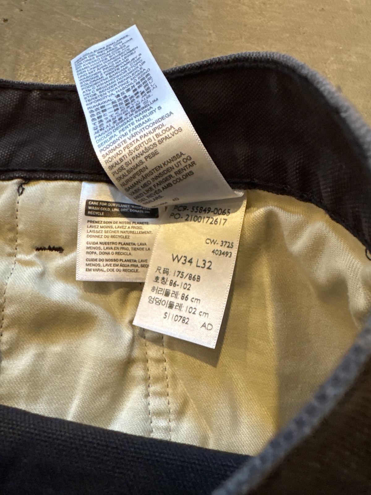 Levi’s 568 Washed Charcoal Loose Straight Carpenter Pants