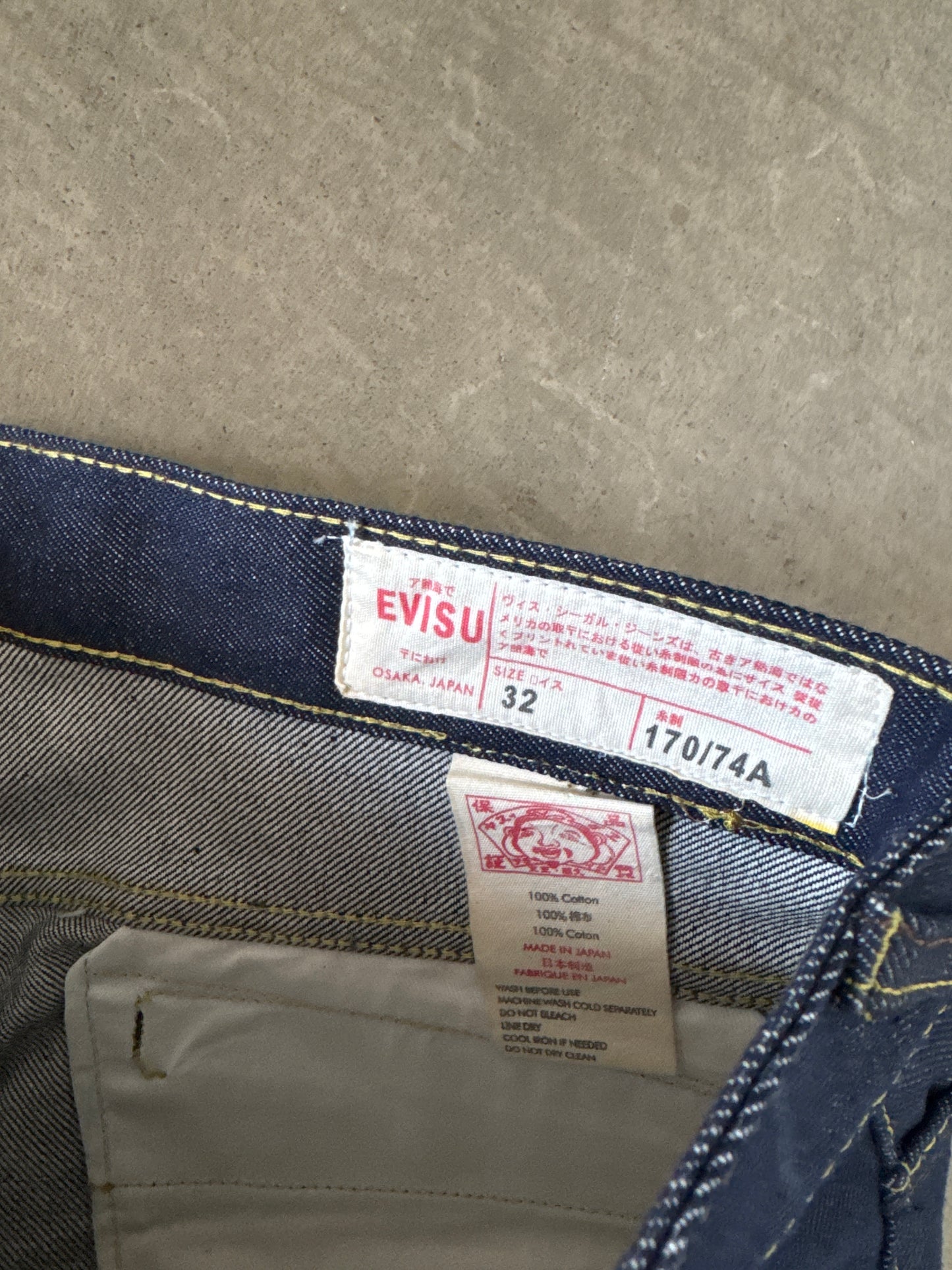 Evisu Japanese Blue Wave Art Selvedge Denim Jeans
