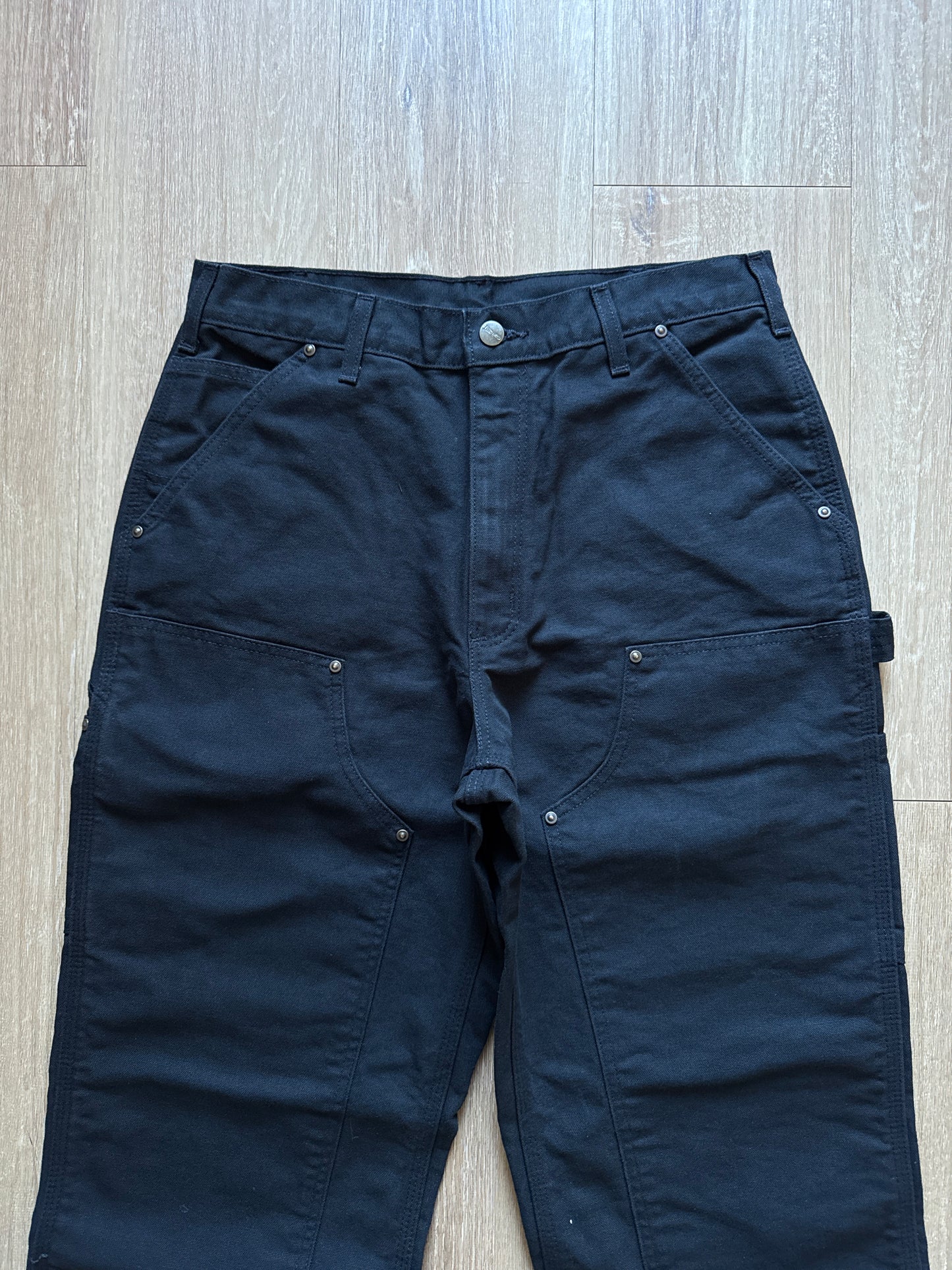 Carhartt Black Loose Fit Washed Dunk Double Front Utility Work Double Knee Pants