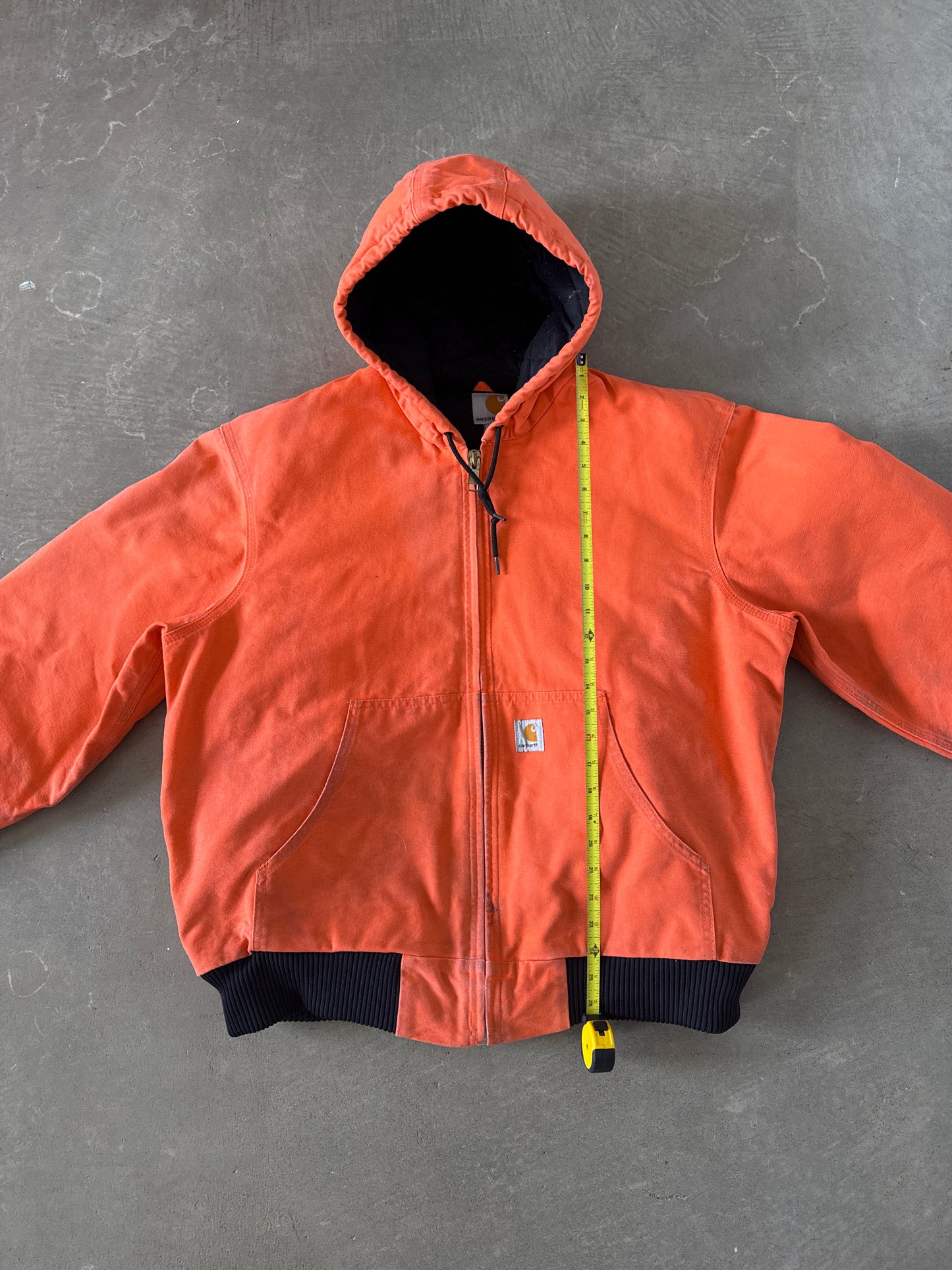 Vintage Carhartt Blaze Orange Active Hooded Work Jacket