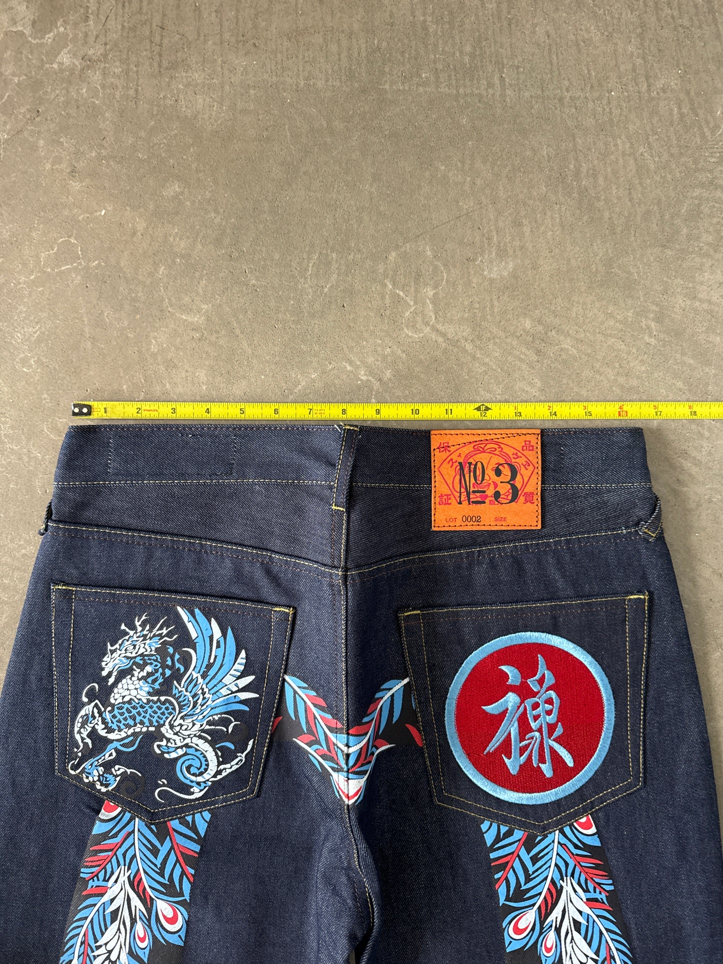 Evisu Embroidered Japanese Art Selvedge Denim Jeans