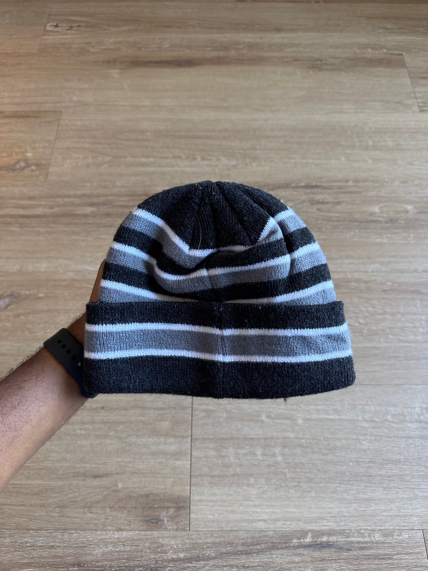 Vintage Nike Striped Logo Beanie Hat
