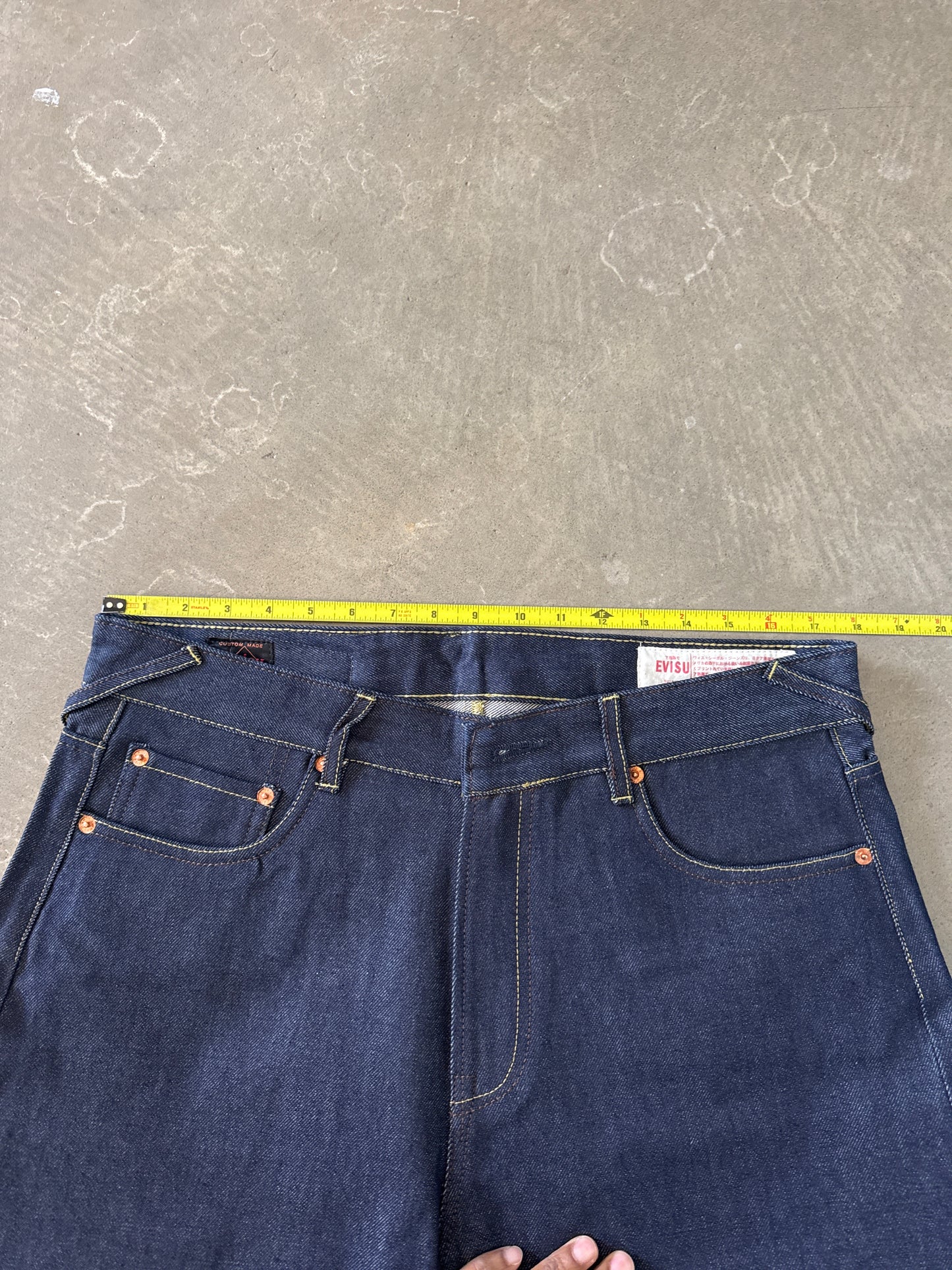 Evisu Japanese Brown Wave Art Selvedge Denim Jeans